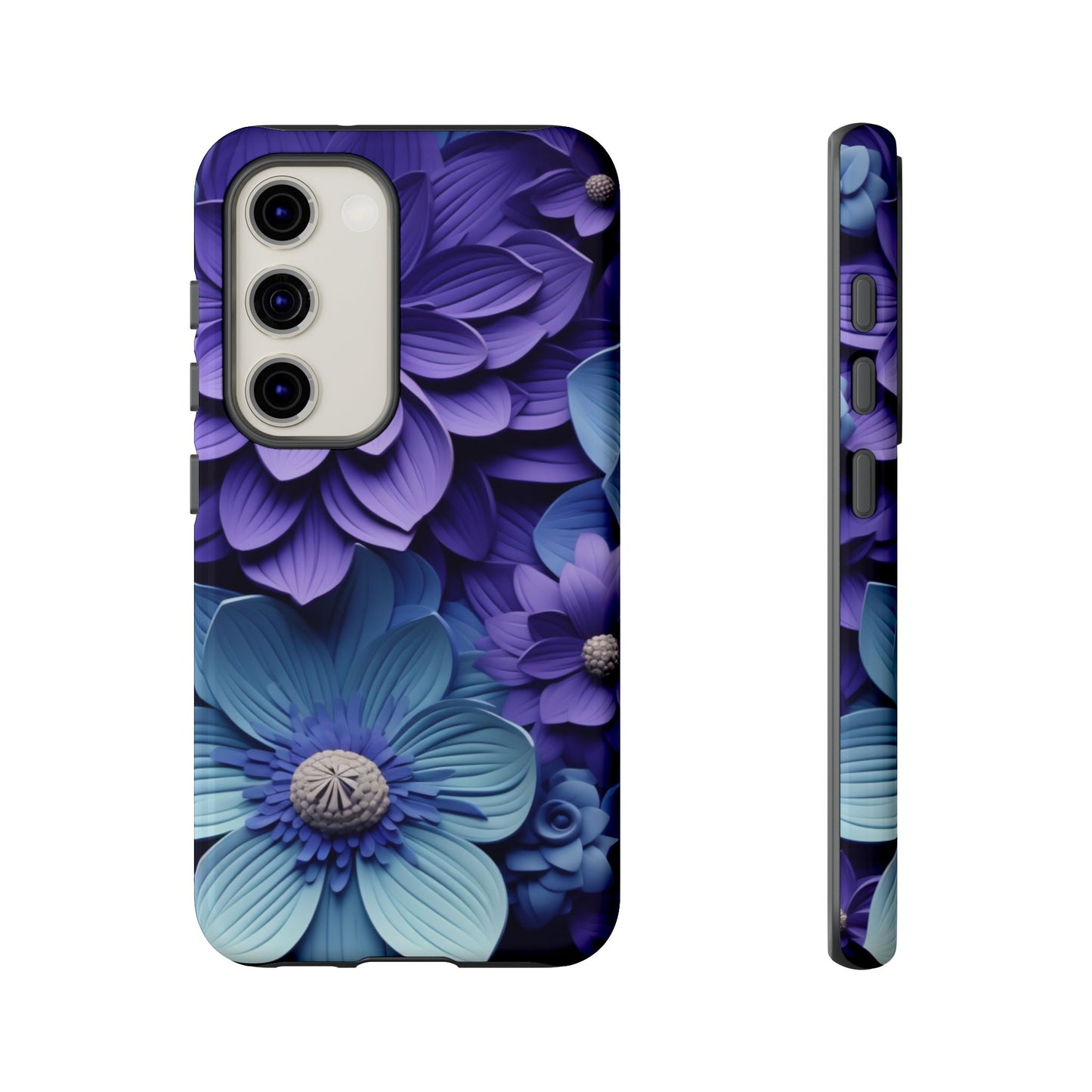 Royal Blue Floral Phone Case – Elegant & Luxurious Design
