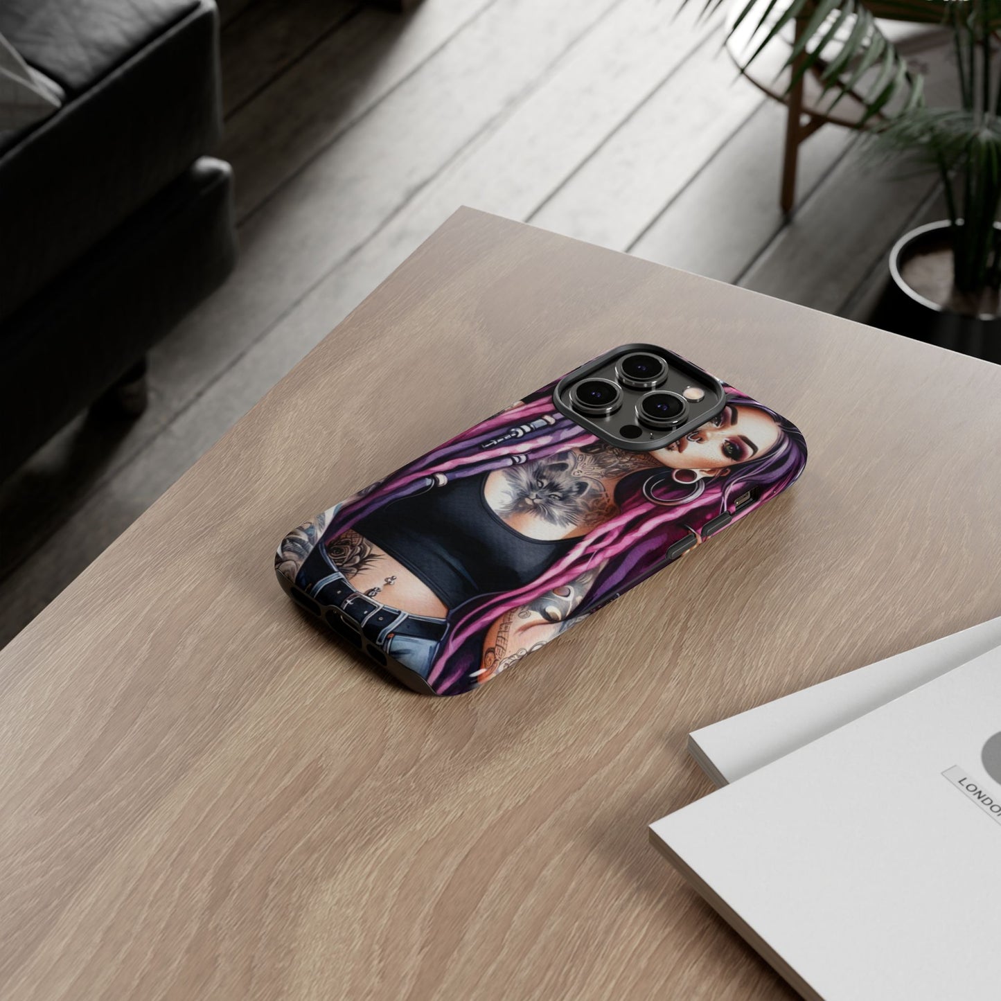 Tattooed Rebel – Gothic Cat Spirit Mobile Cover