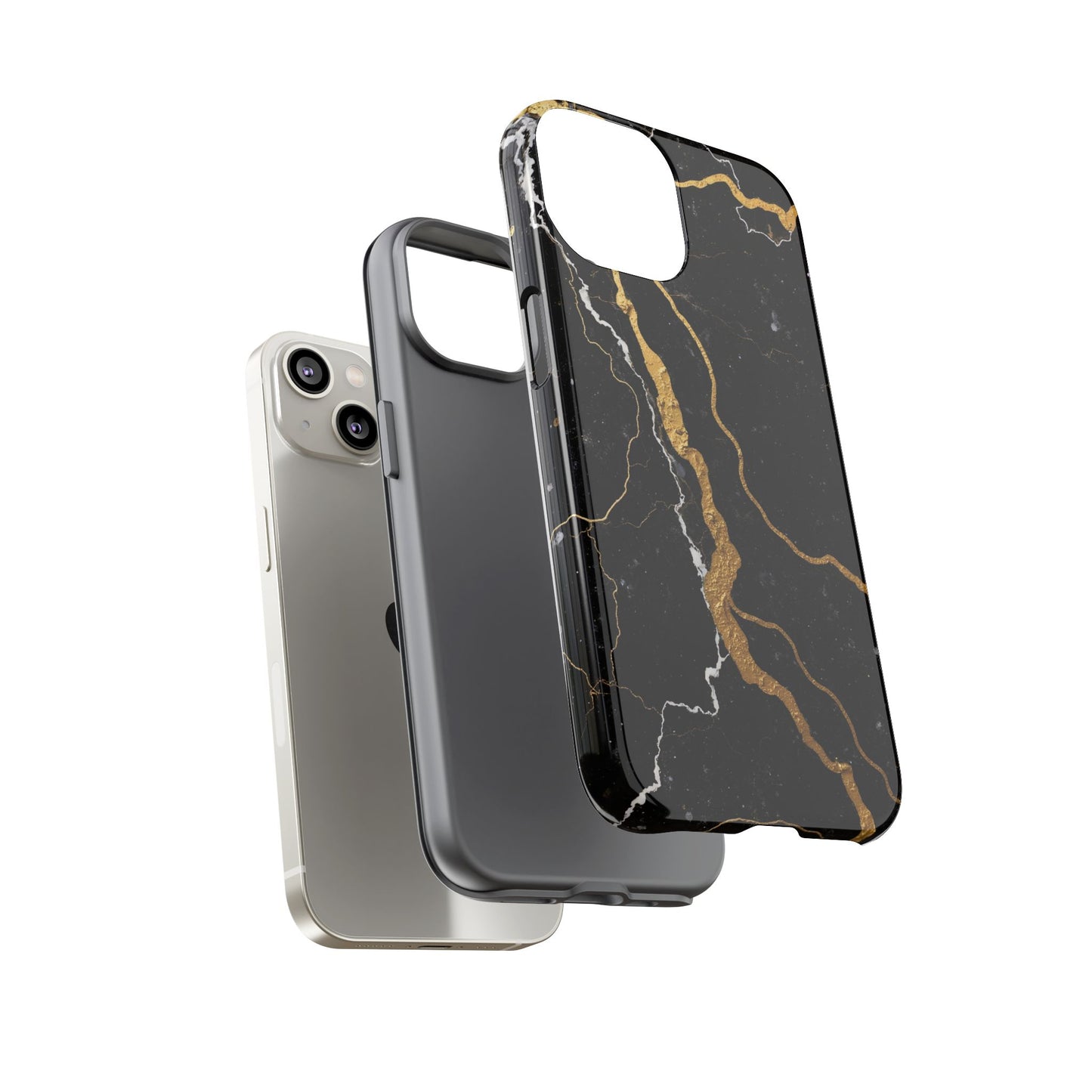 Black & Gold Marble Design Illustration Design Phone Case