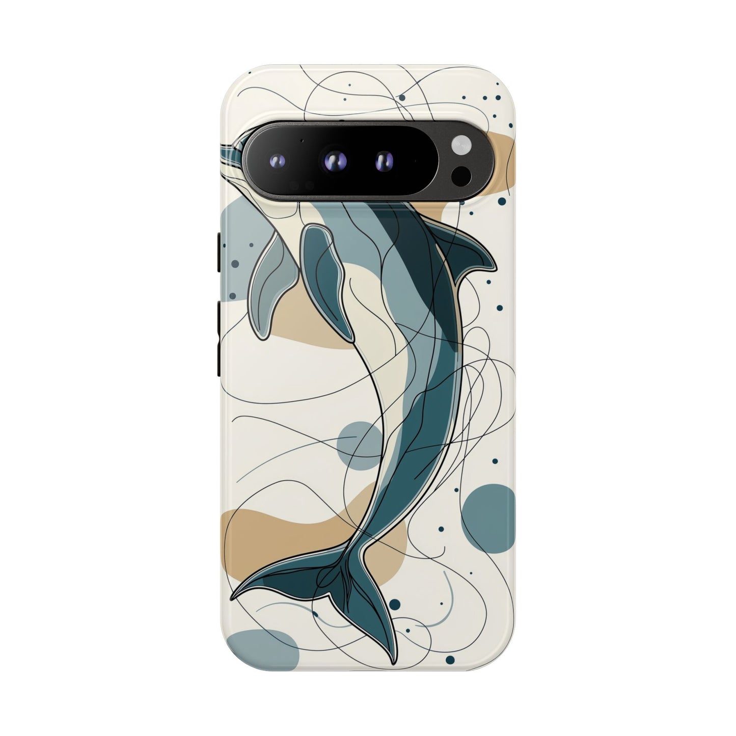 Ocean Whimsy: Abstract Dolphin Splash Phone Case for iPhone, Samsung & Pixel