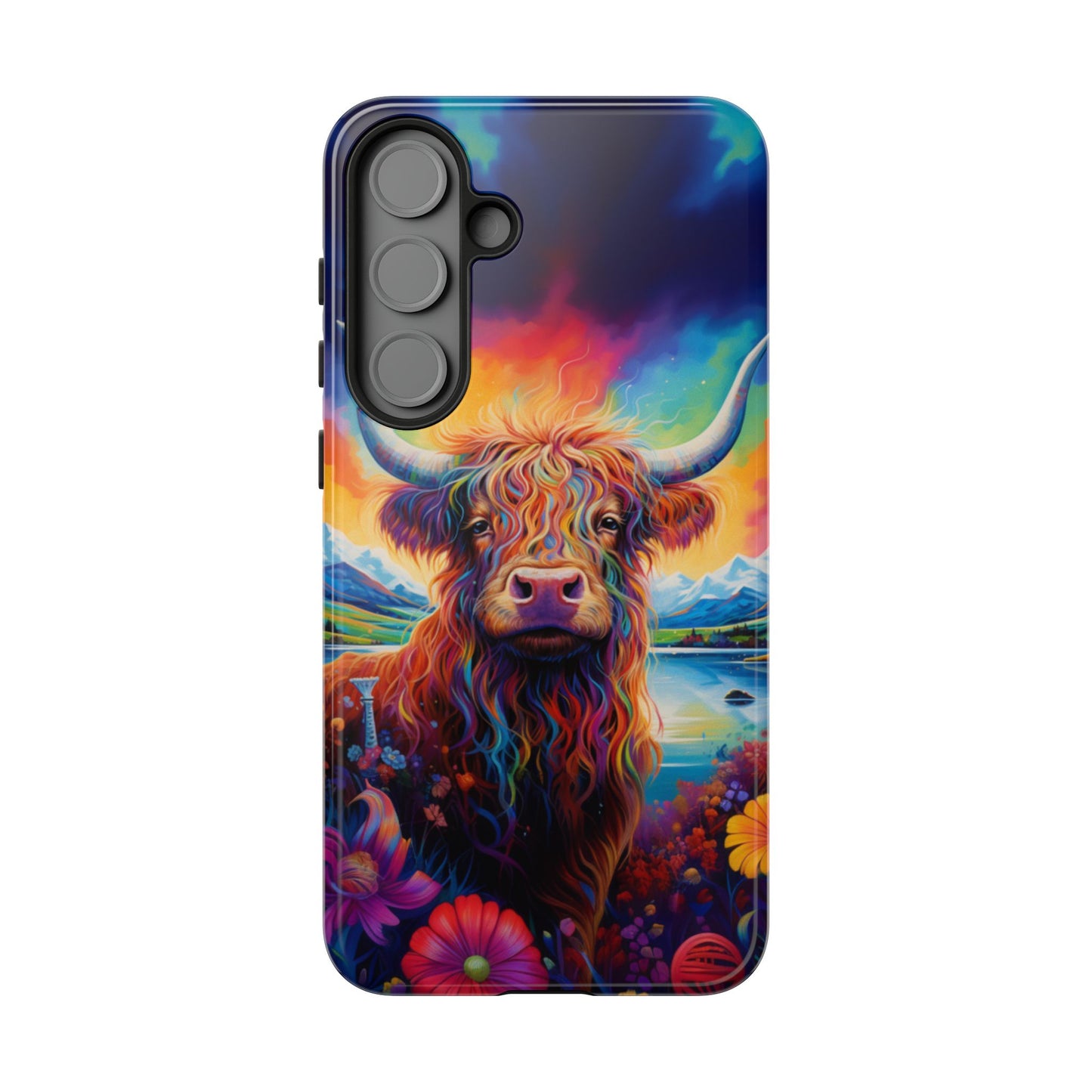 Grafitti Heifer Print Phone Case - iPhone, Samsung & Google Pixel Cover - Artistic Cow Phone Case, Animal Lover Gift
