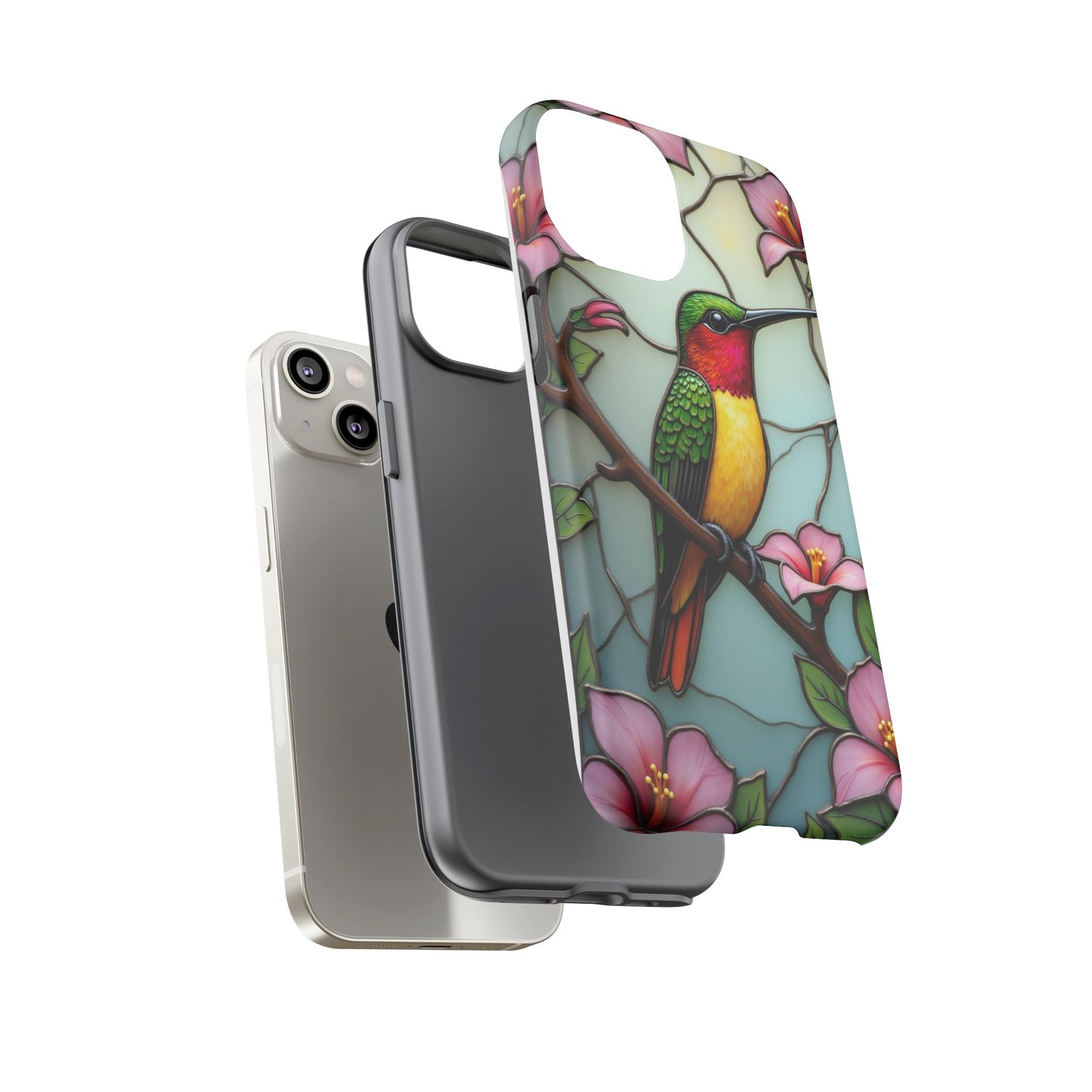 Elegant Hummingbird with Floral Mosaic | Artistic Nature Design