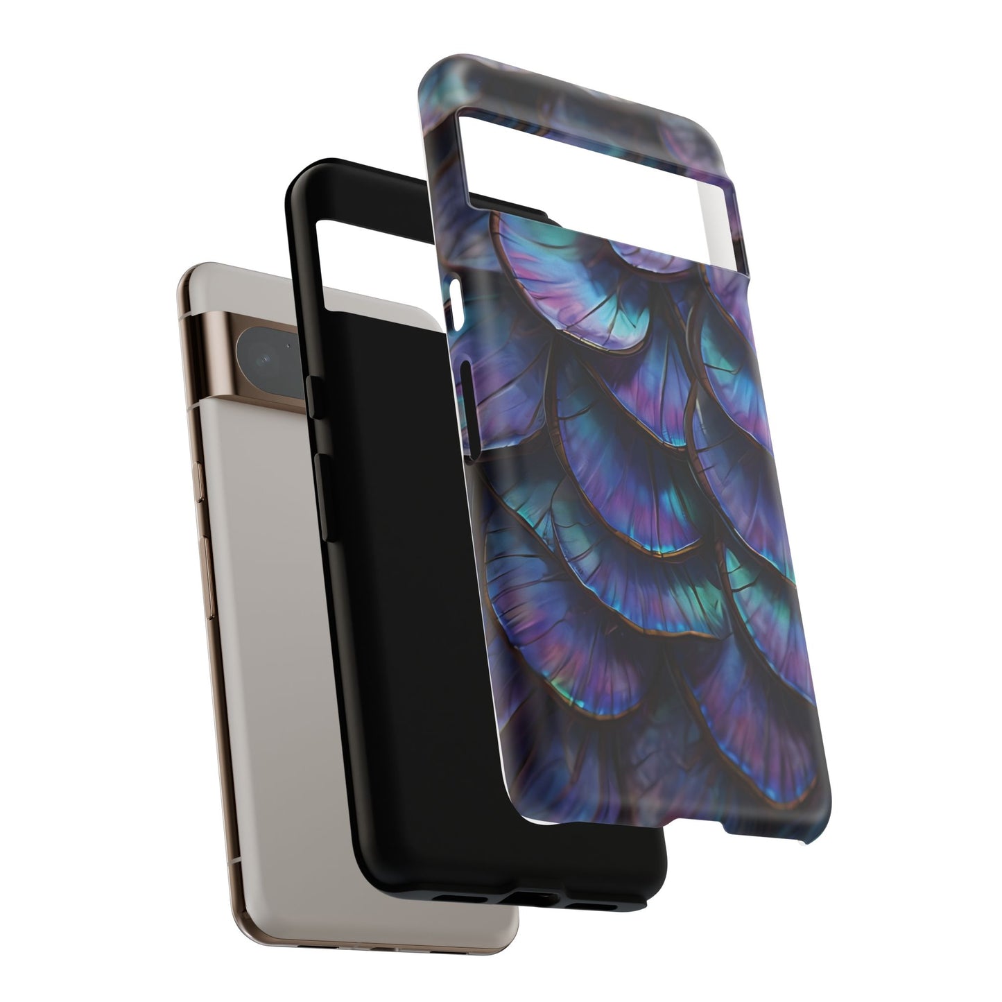 Abstract Macro Shot of Iridescent Butterfly Fish Scales Phone Case Design