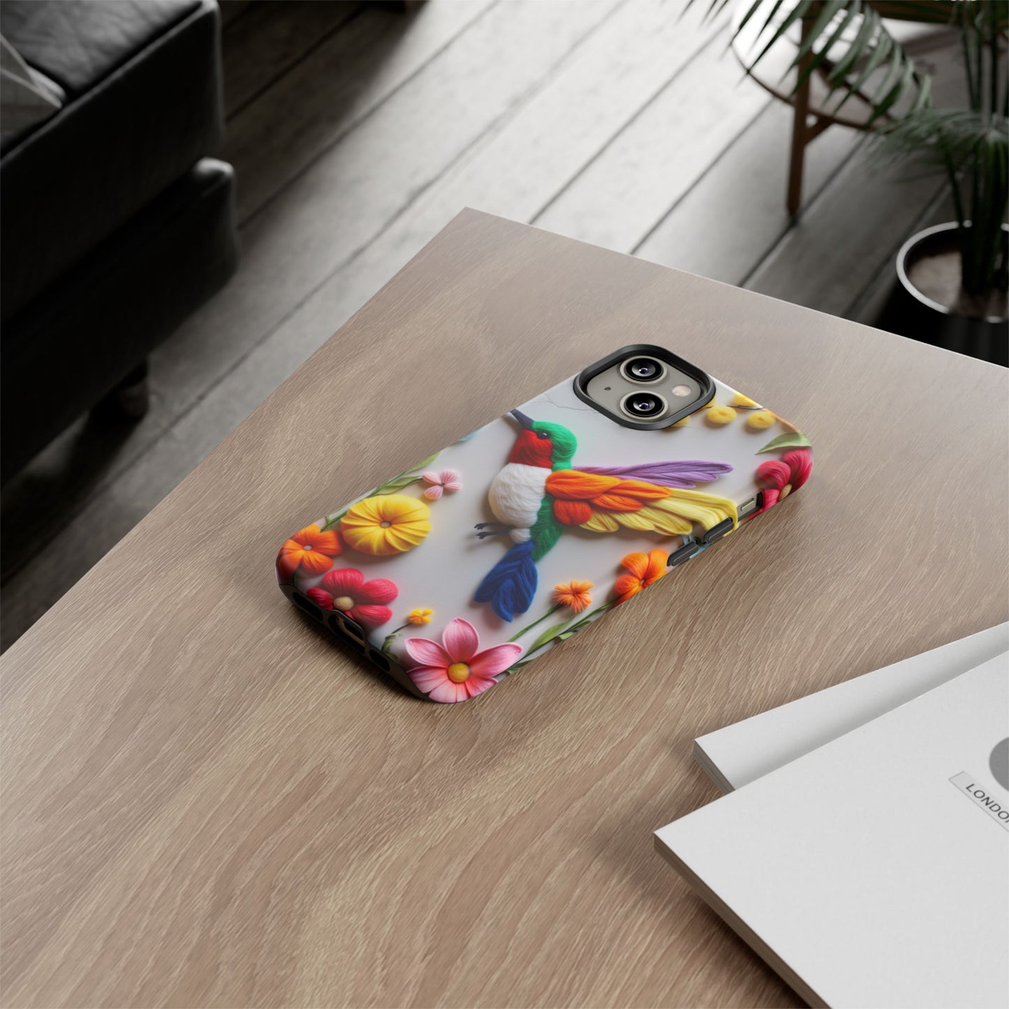Elegant Hummingbird with Floral Mosaic Design | Nature's Artistic Vibes | iPhone 16 Pro