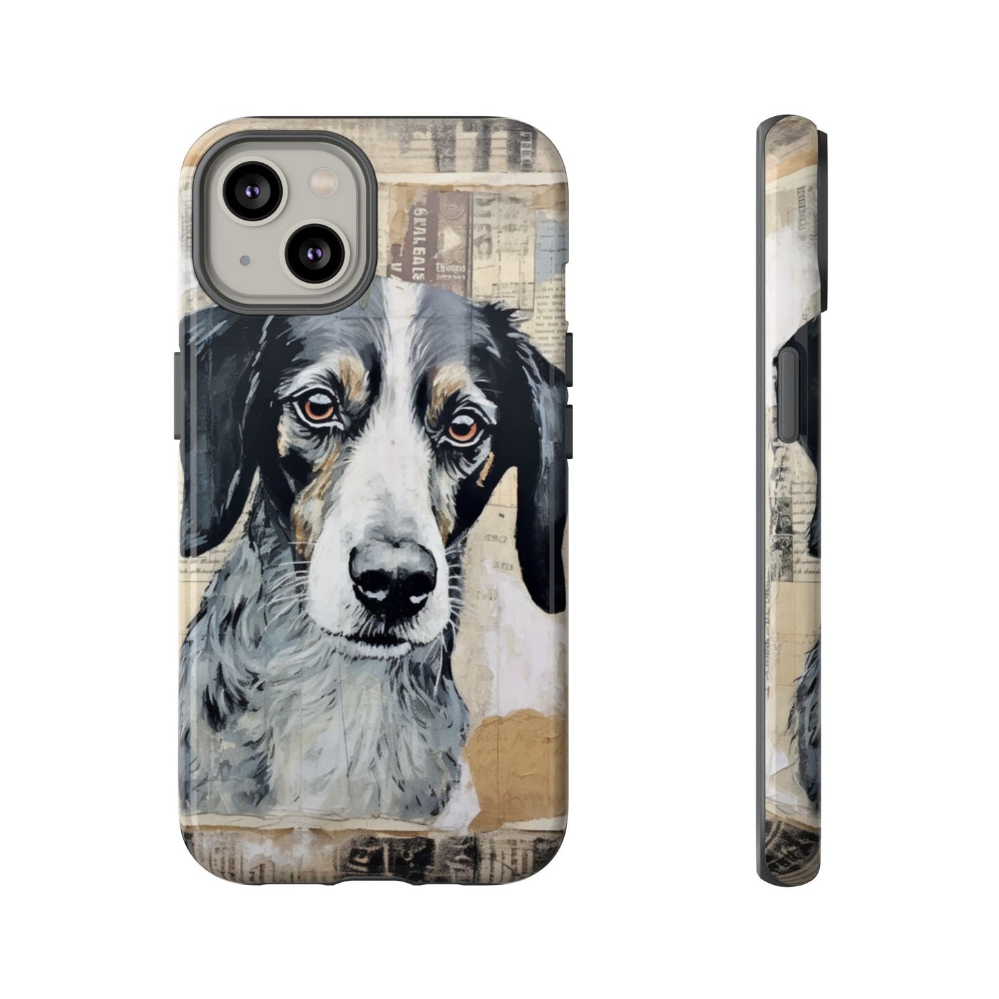 Rustic Dog Portrait – Vintage Collage Style
