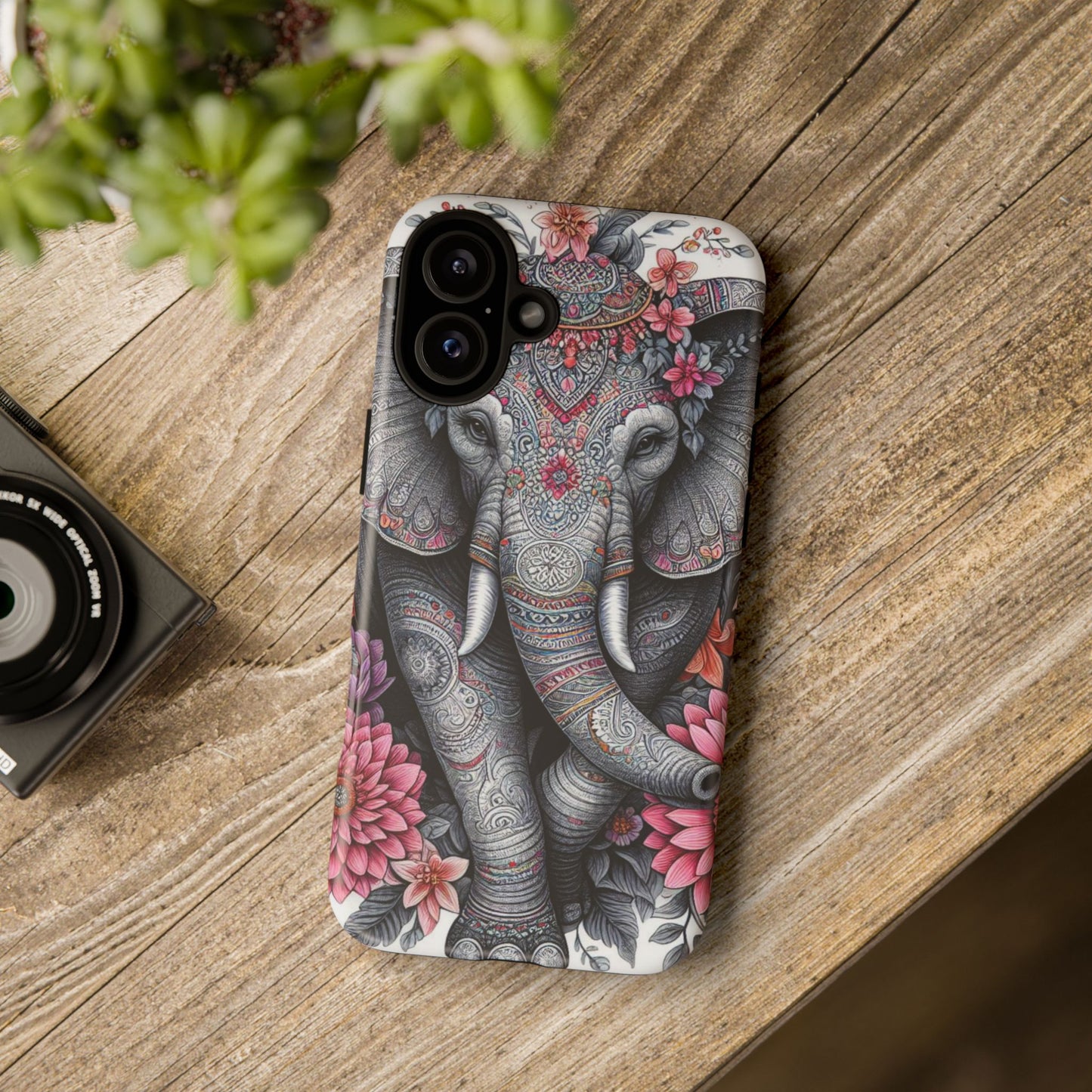 Bohemian Floral Elephant Mobile Cover – Intricate Mandala Art