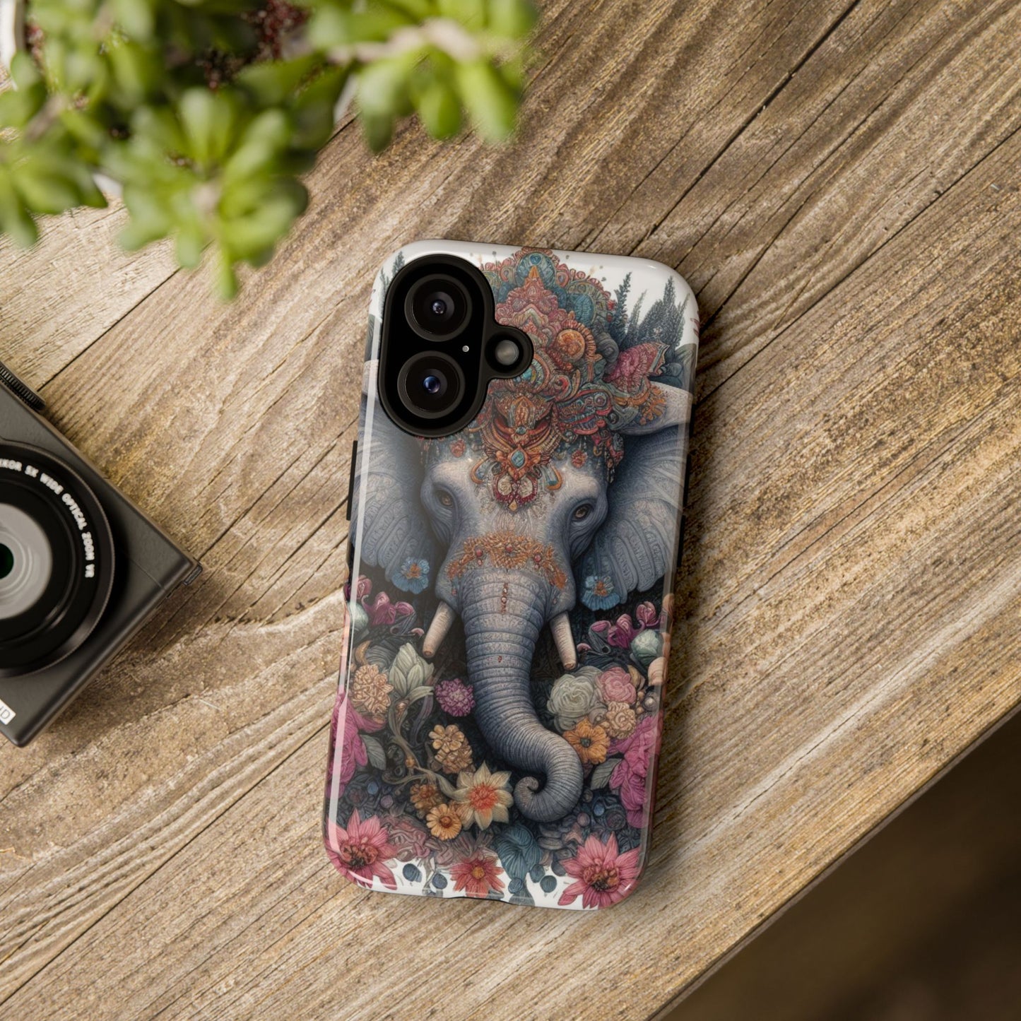 Regal Ornate Elephant Mobile Cover – Majestic Bohemian Art