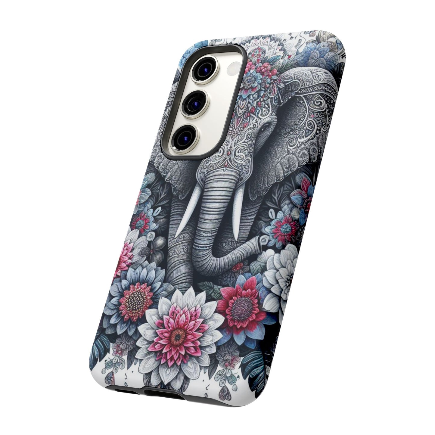 Regal Mandala Elephant Mobile Cover – Ornate Floral Art