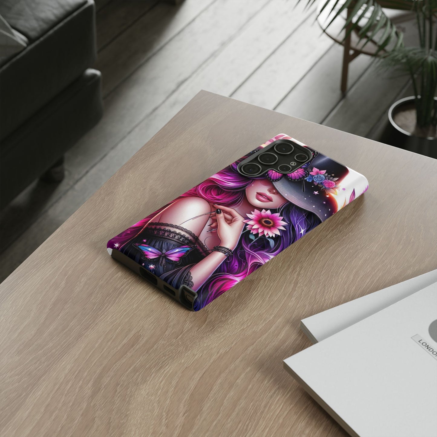 Celestial Charm – Cosmic Cowgirl & Butterfly Magic Mobile Cover
