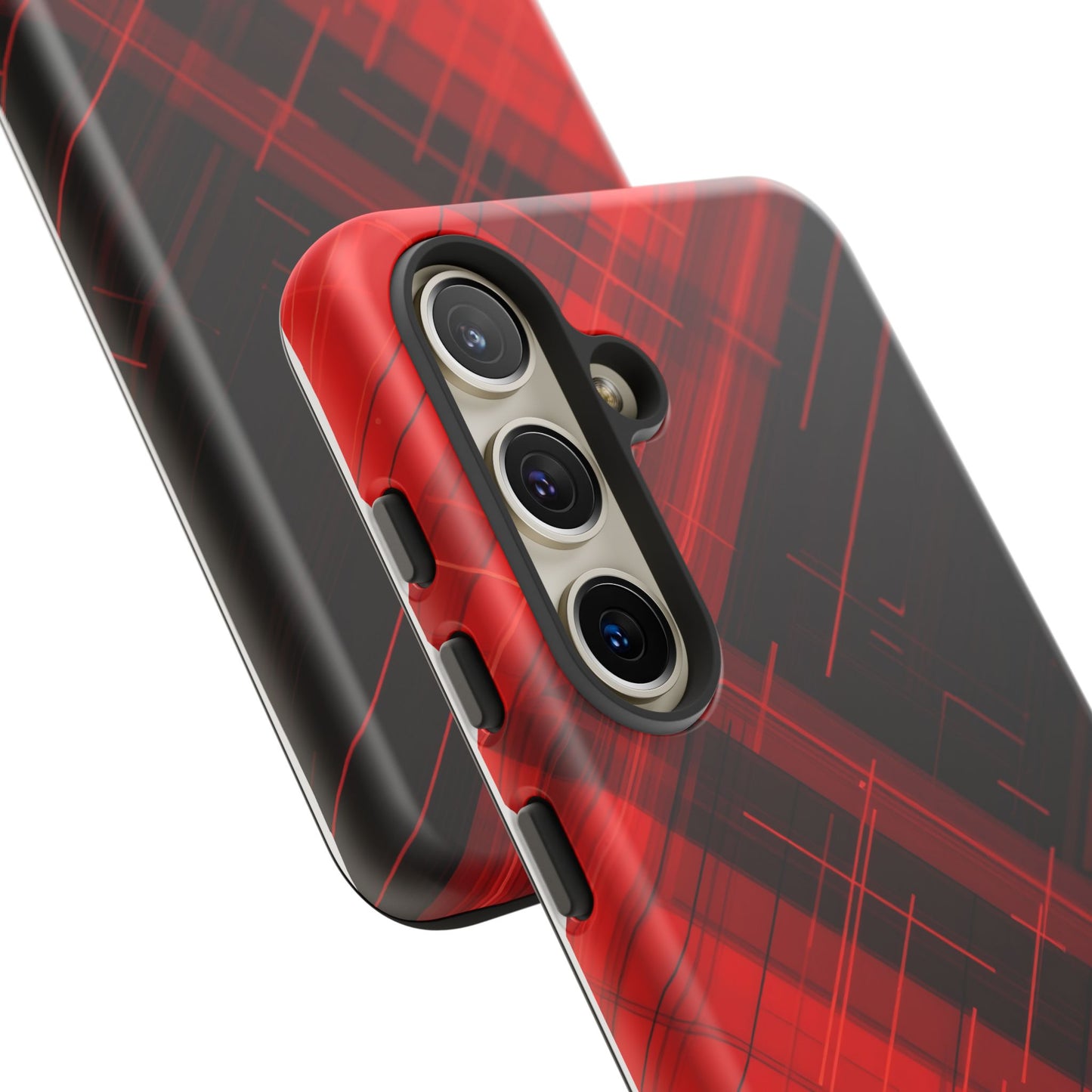 Abstract Red and Black Geometric Pattern