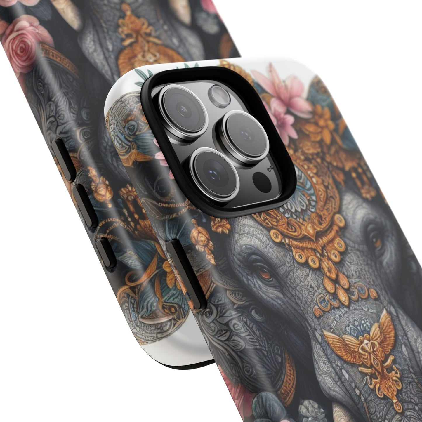Golden Royal Elephant Mobile Cover – Luxurious Ornate Art