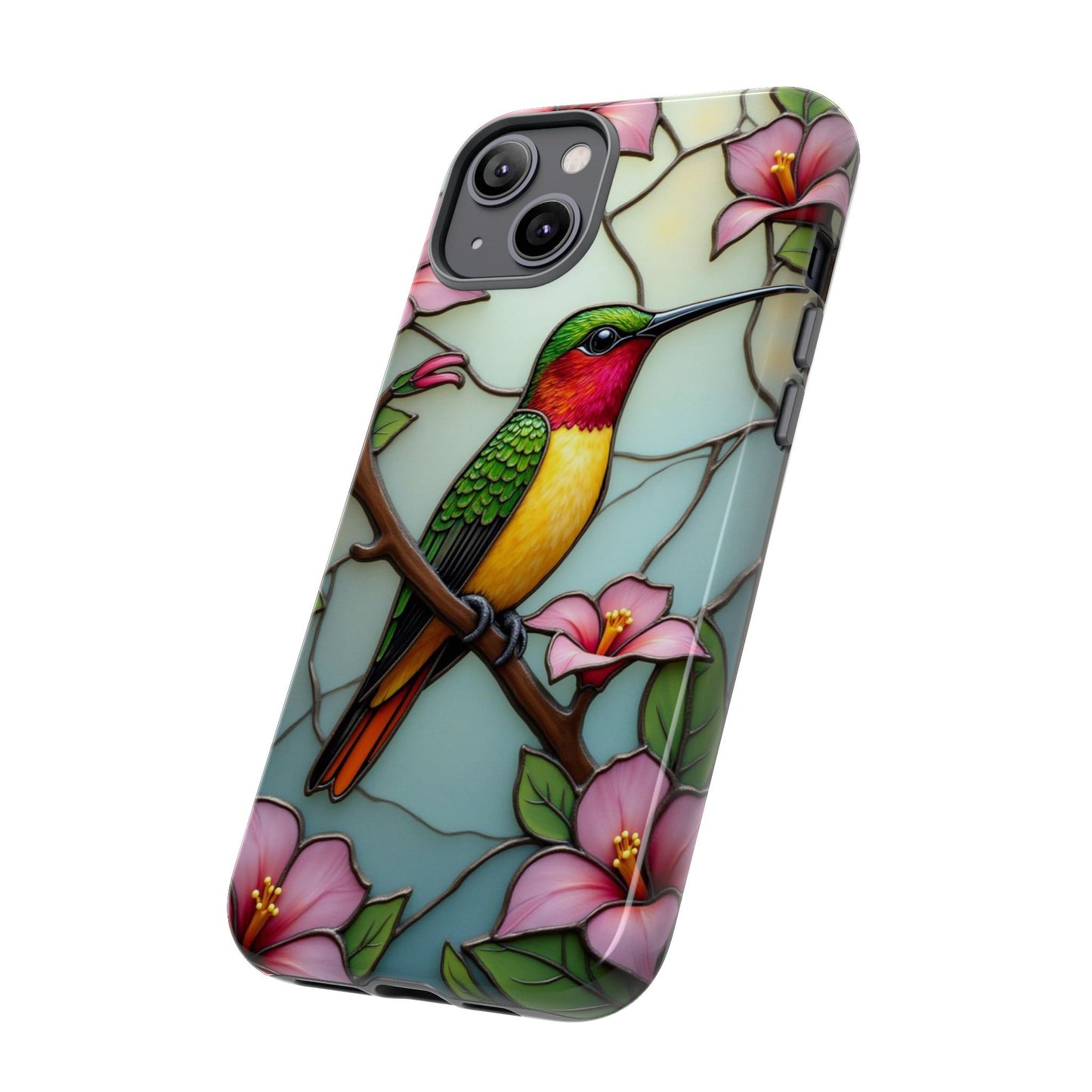 Elegant Hummingbird with Floral Mosaic | Artistic Nature Design