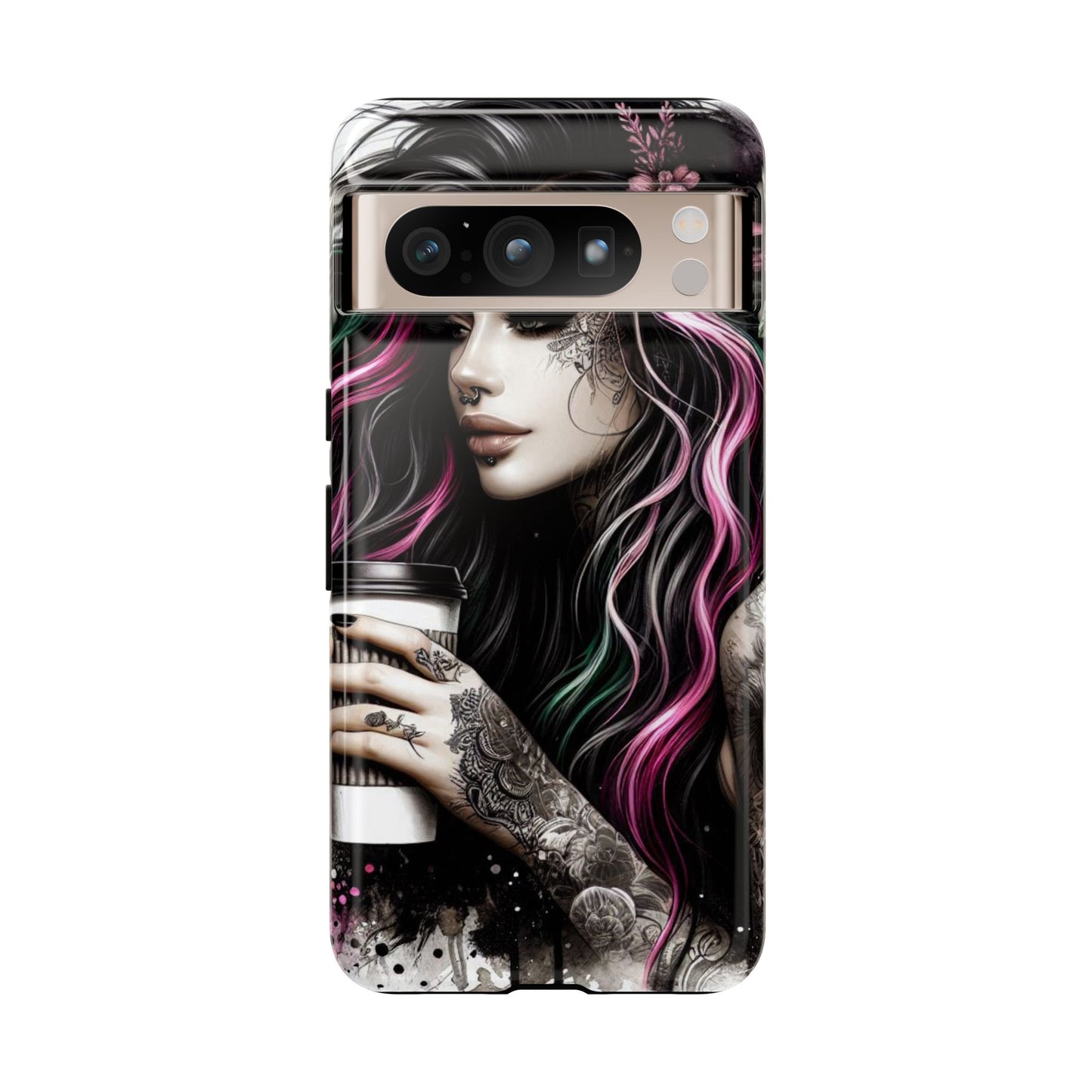 Tattooed Serenity – Gothic Coffee Lover Mobile Cover