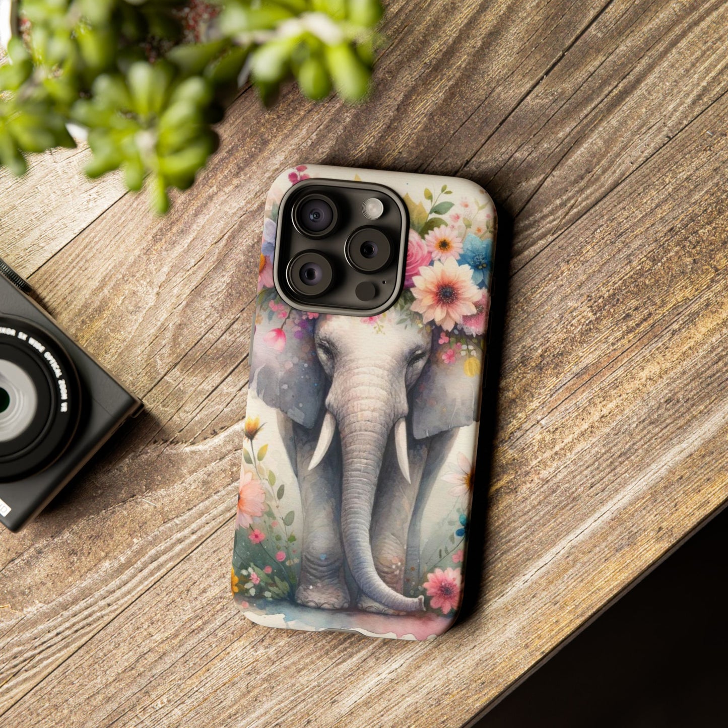 Watercolor Floral Elephant Mobile Cover – Dreamy Artistic Design