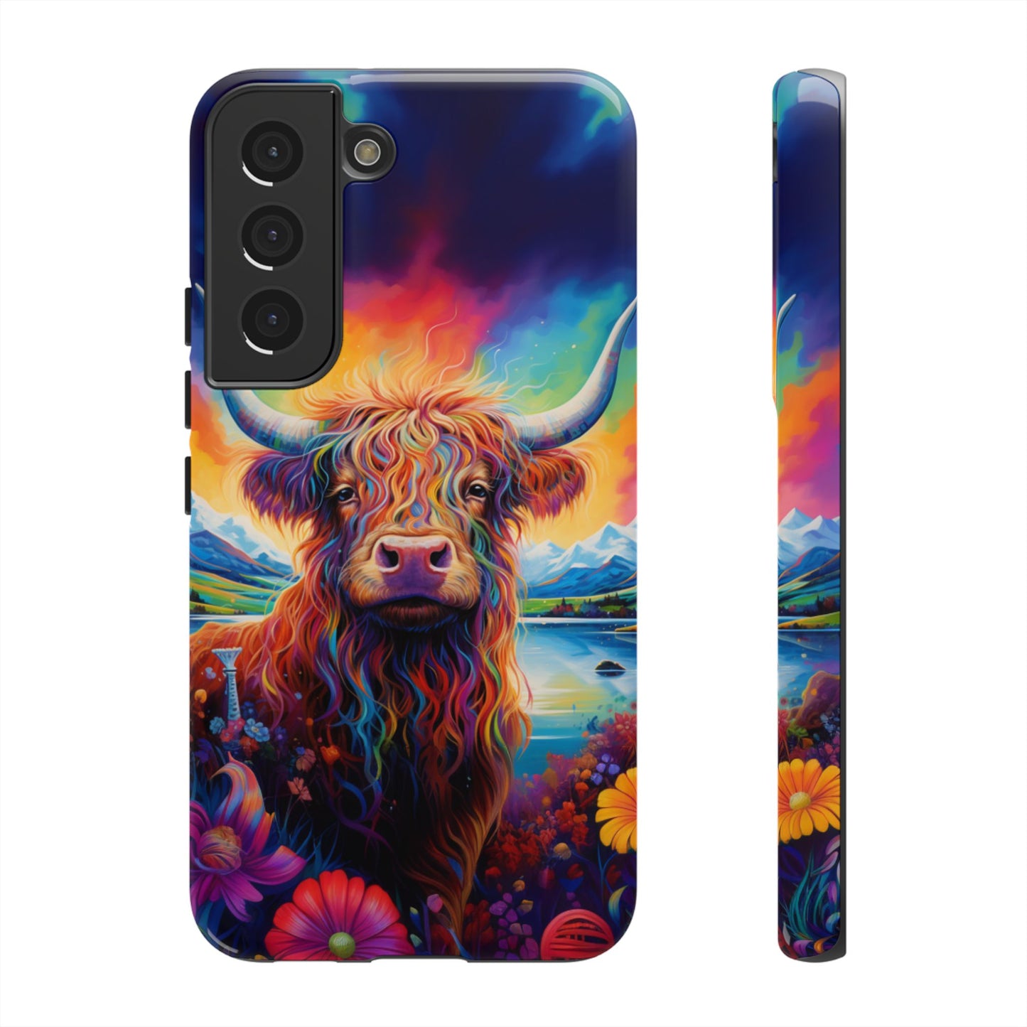 Grafitti Heifer Print Phone Case - iPhone, Samsung & Google Pixel Cover - Artistic Cow Phone Case, Animal Lover Gift
