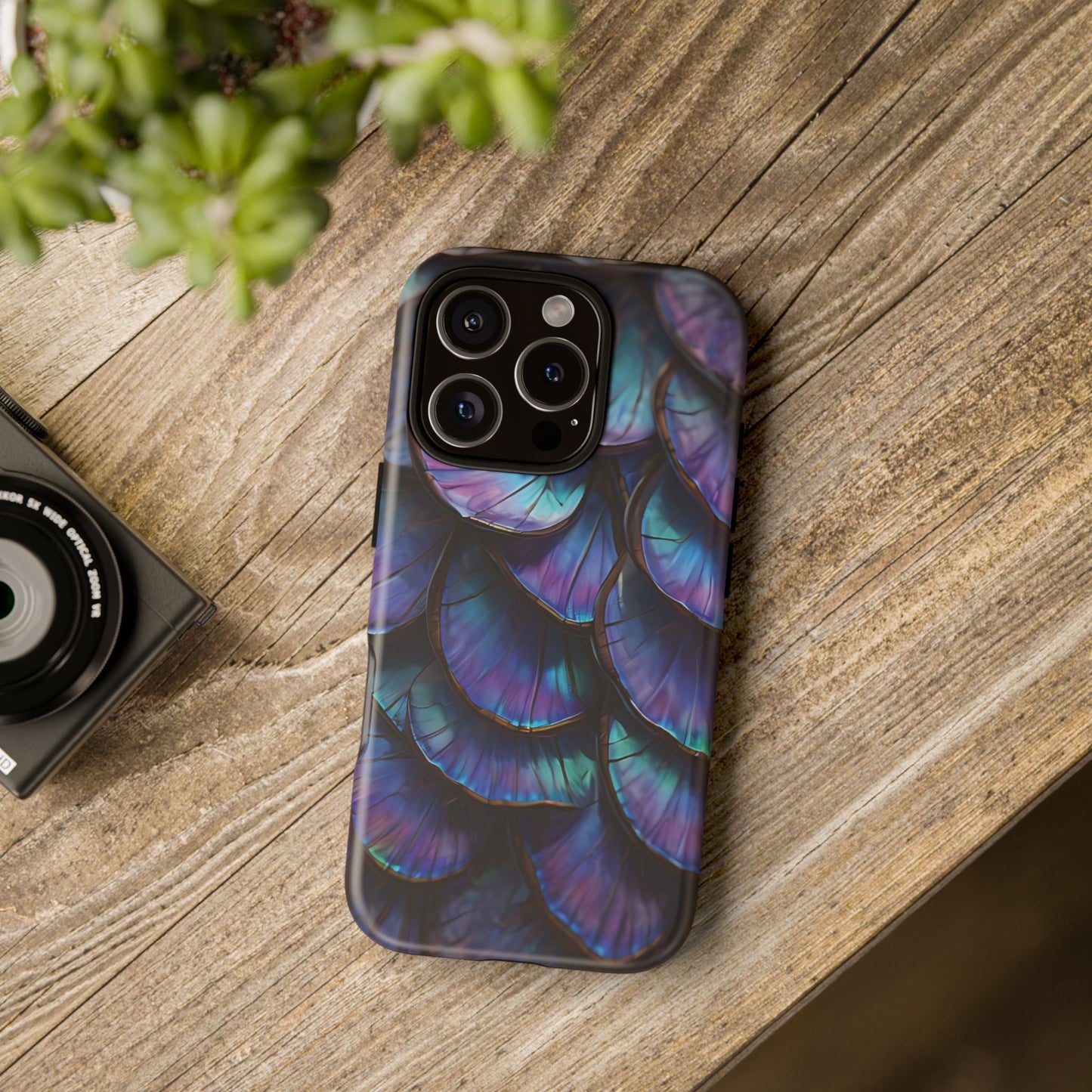 Abstract Macro Shot of Iridescent Butterfly Fish Scales Phone Case Design