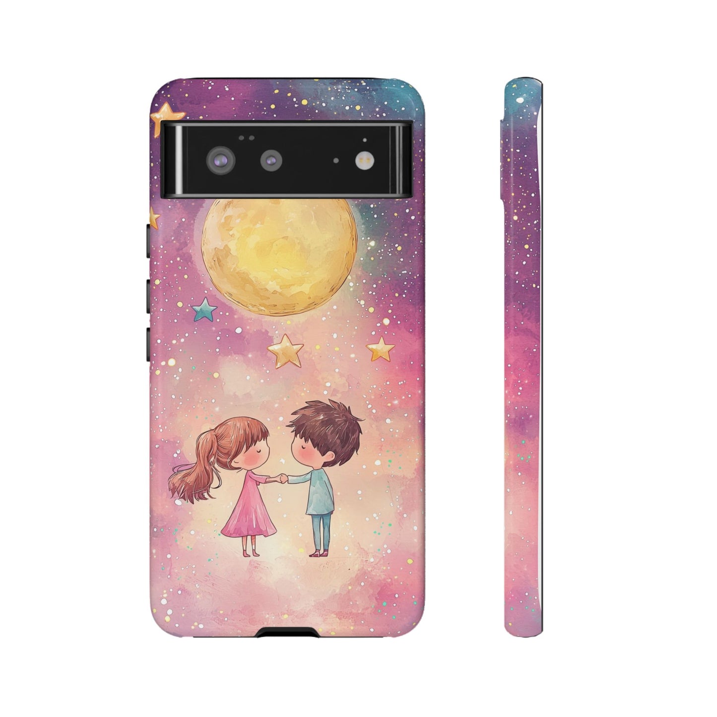 Cosmic Love: Anime Starry Night Phone Case for iPhone, Samsung, Google Pixel