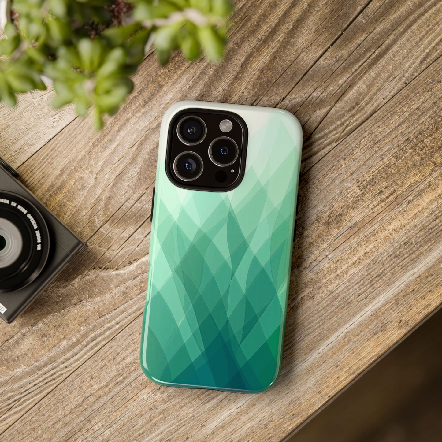 Verdant Flow – Abstract Green Wave Phone Case for iPhone, Samsung & Pixel