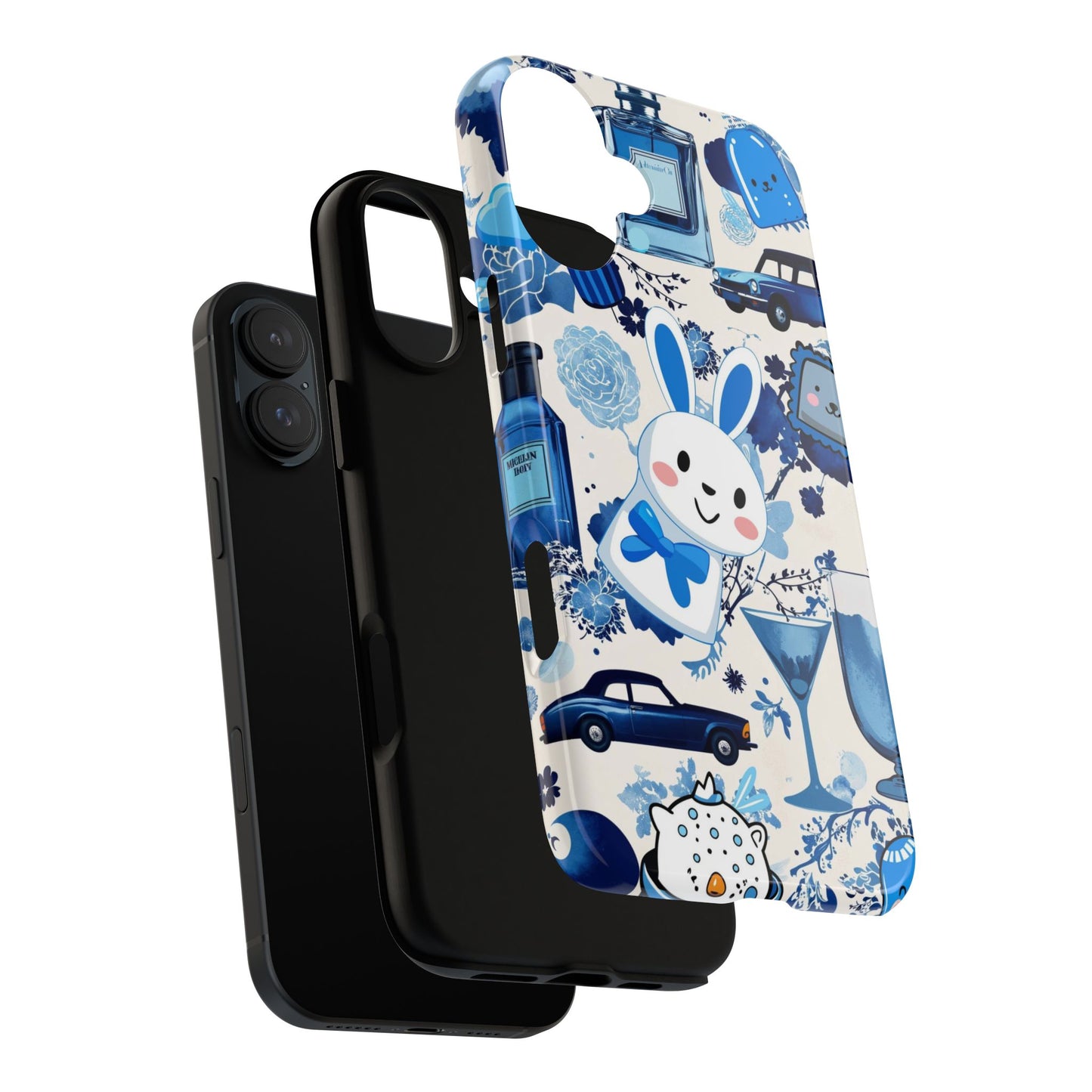 Blue Bunny & Car Themed Phone Case