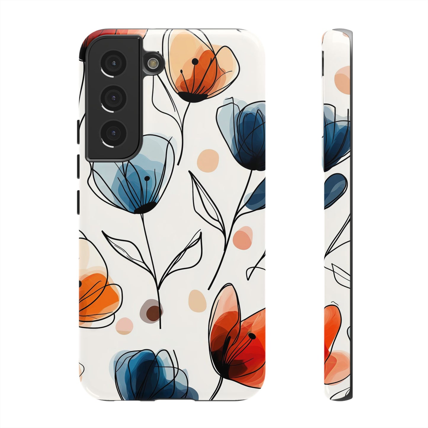 Minimal Floral Phone Case for iPhone, Samsung & Pixel | Watercolor Abstract Flower Print | Soft Matte Finish