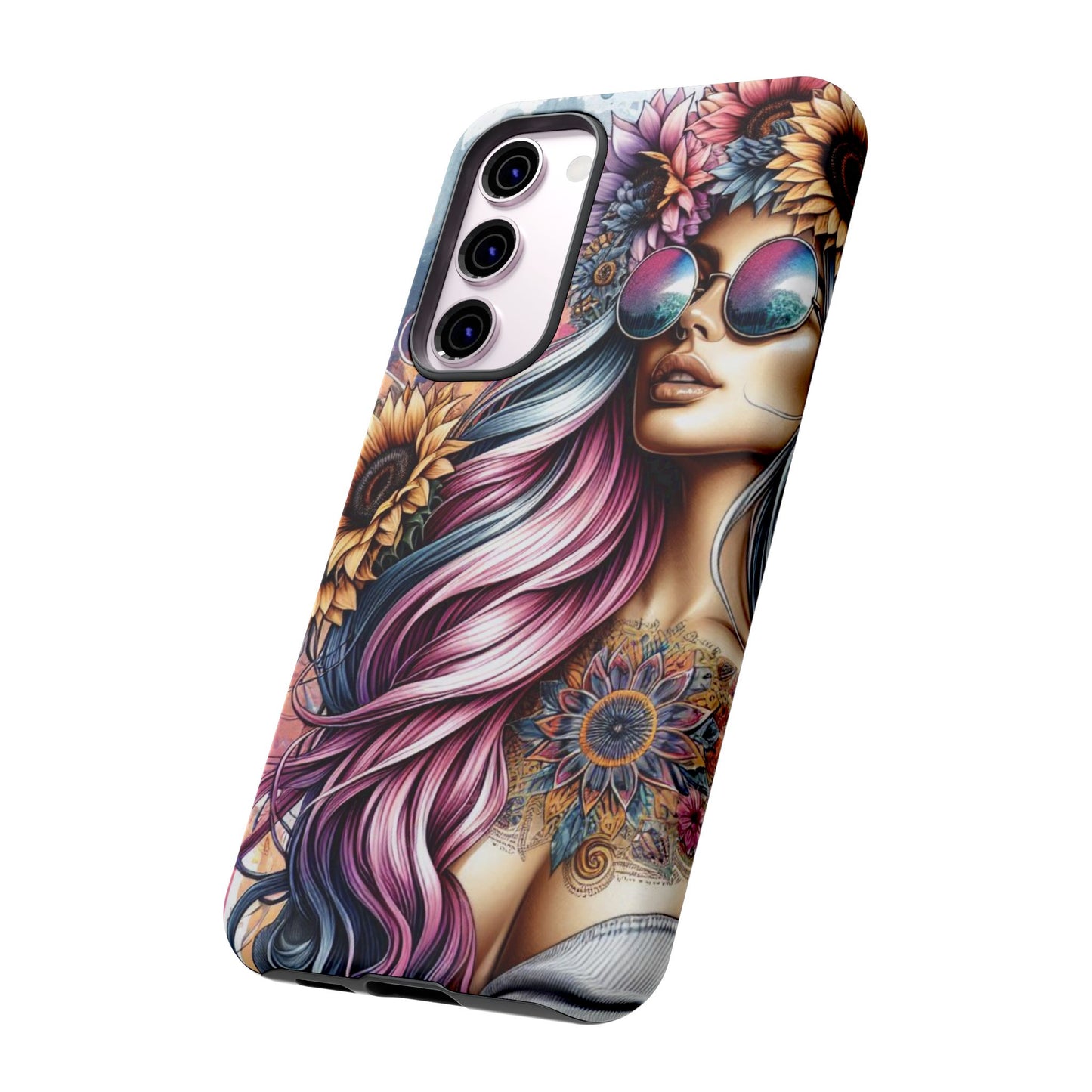 Bohemian Sunflower Queen – Retro Floral Fantasy Mobile Cover