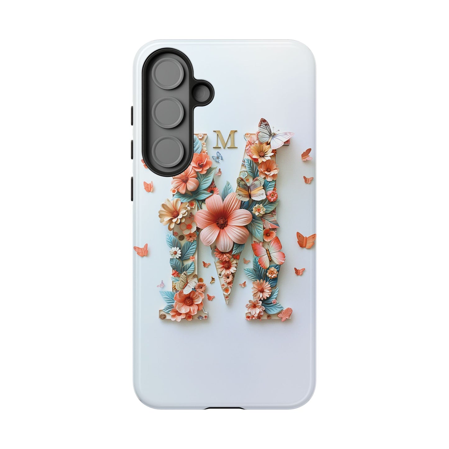 Floral Letter M Phone Case β Personalized Aesthetic Cover for iPhone, Samsung & Google Pixel