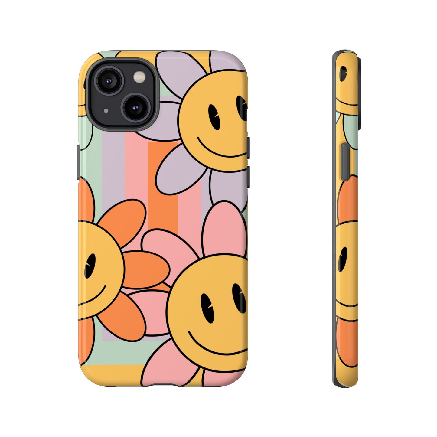 Retro Smiley Face Flower Phone Case β Cute 70s Aesthetic for iPhone, Samsung & Google Pixel