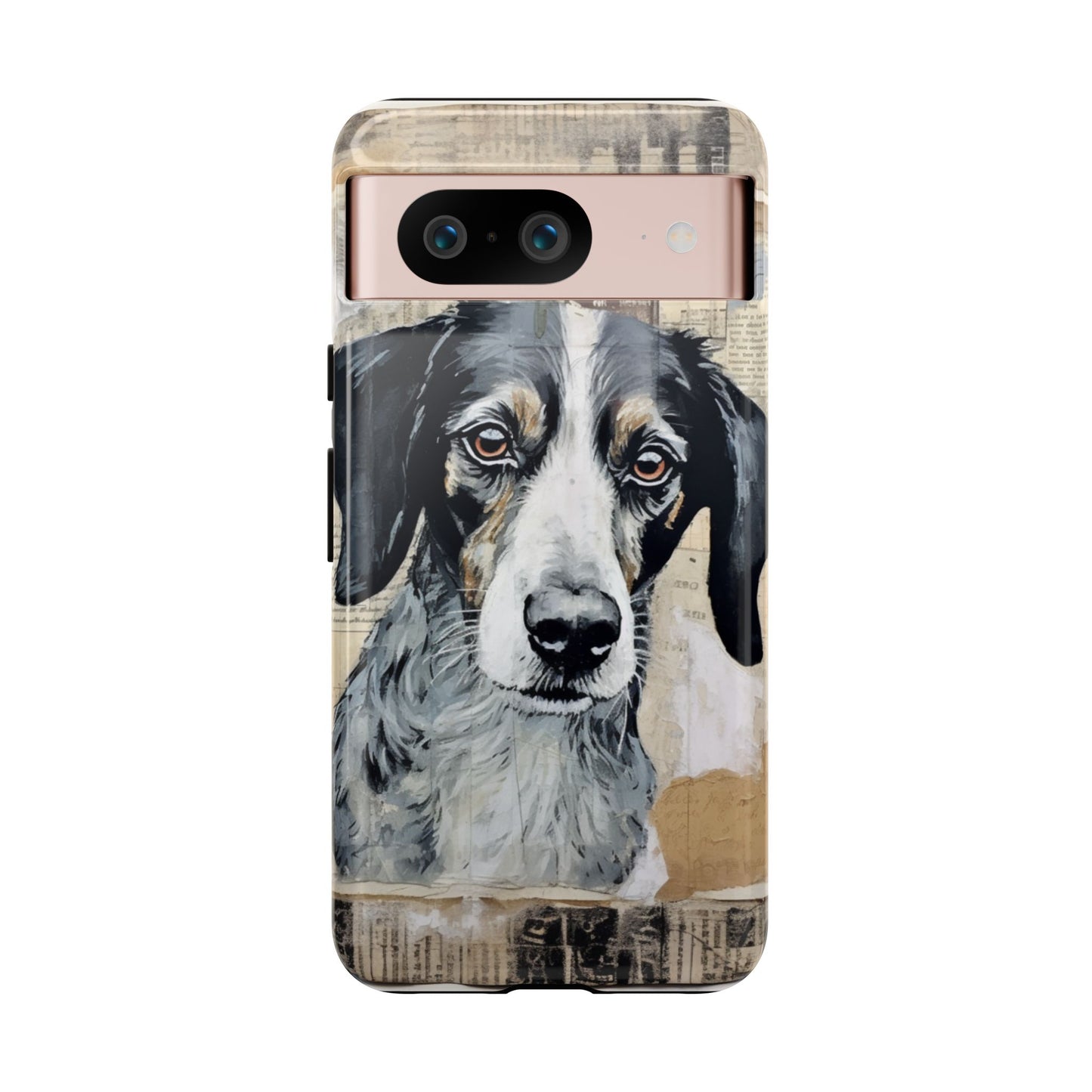Rustic Dog Portrait – Vintage Collage Style