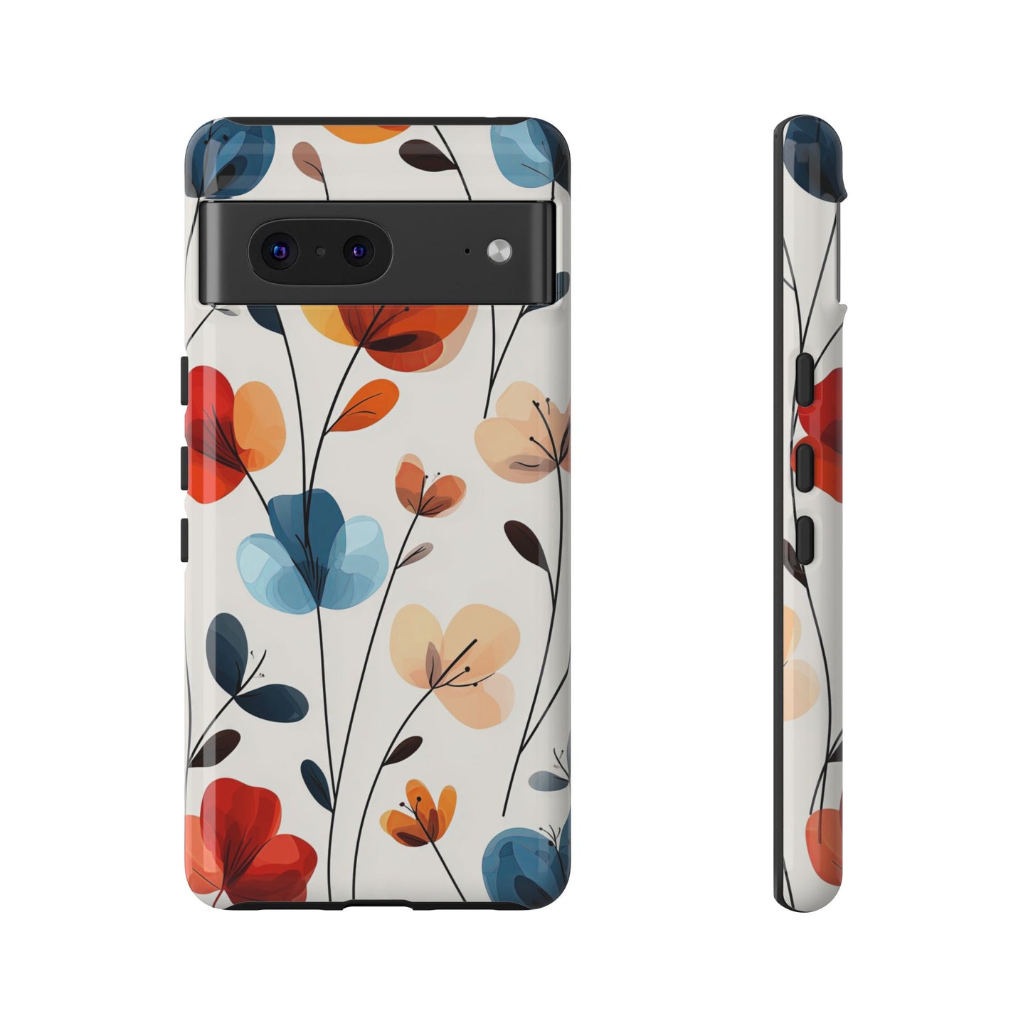 Colorful Floral Phone Case for iPhone, Samsung & Pixel | Bold Modern Botanical Print | Protective Matte Finish