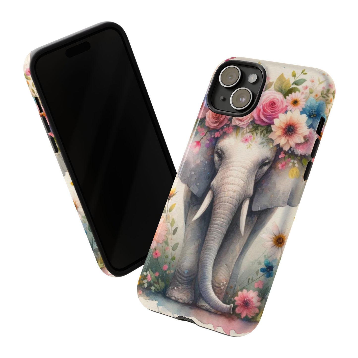 Watercolor Floral Elephant Mobile Cover – Dreamy Artistic Design