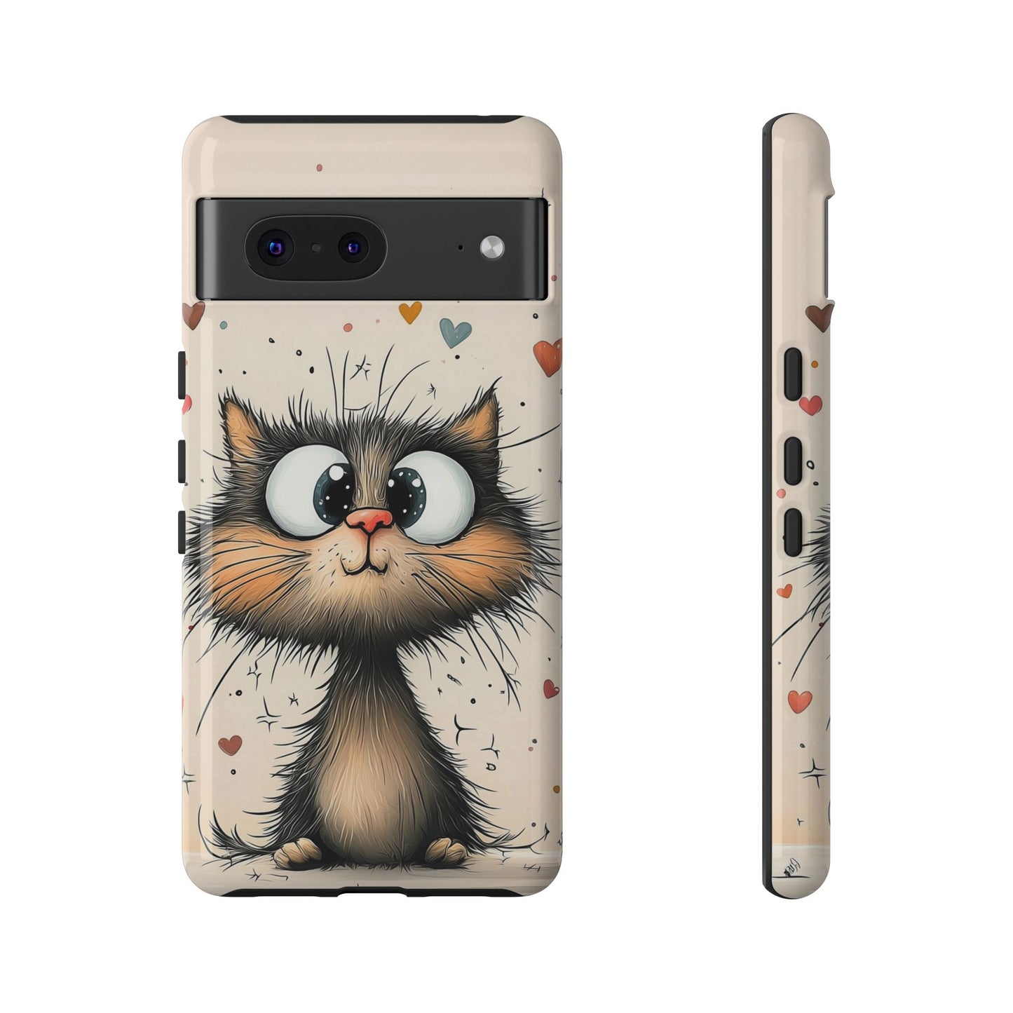 Whiskers & Hearts Phone Case β Cute Anime Cat Design for iPhone, Google Pixel & Samsung