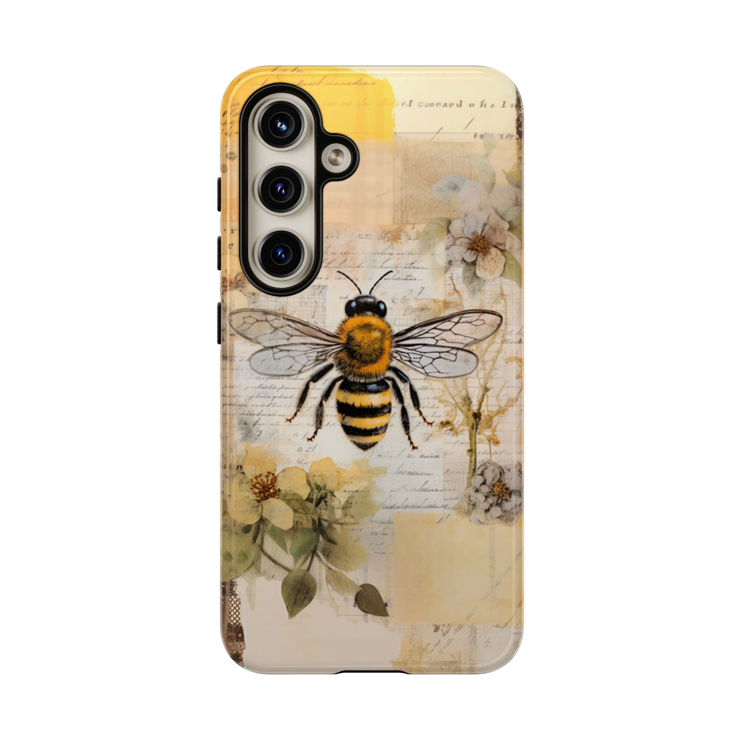 Honey Bee Print Phone Case - iPhone, Samsung & Google Pixel Cover - Artistic Phone Case, Insect Lover Gift