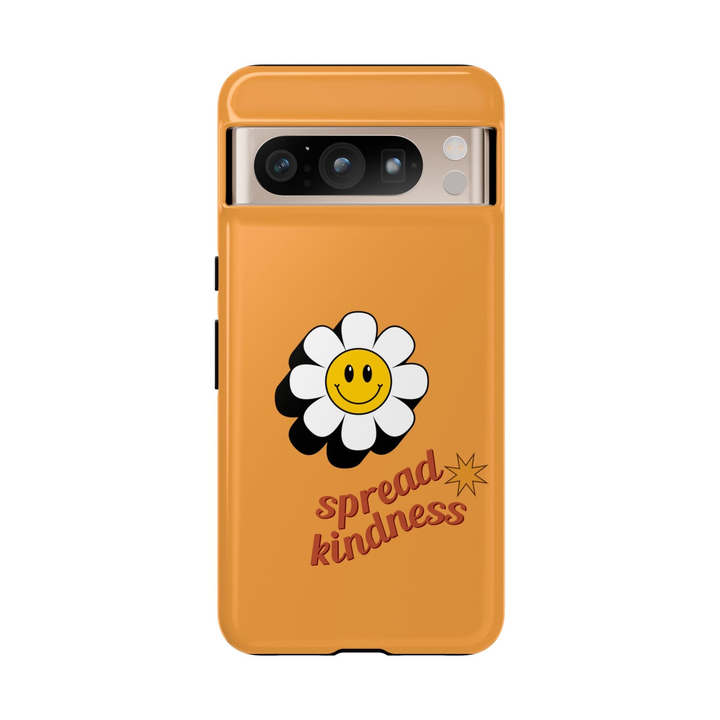 Retro White Flower "Spread Kindness" Phone Case – Vintage Aesthetic for iPhone, Samsung & Google Pixel