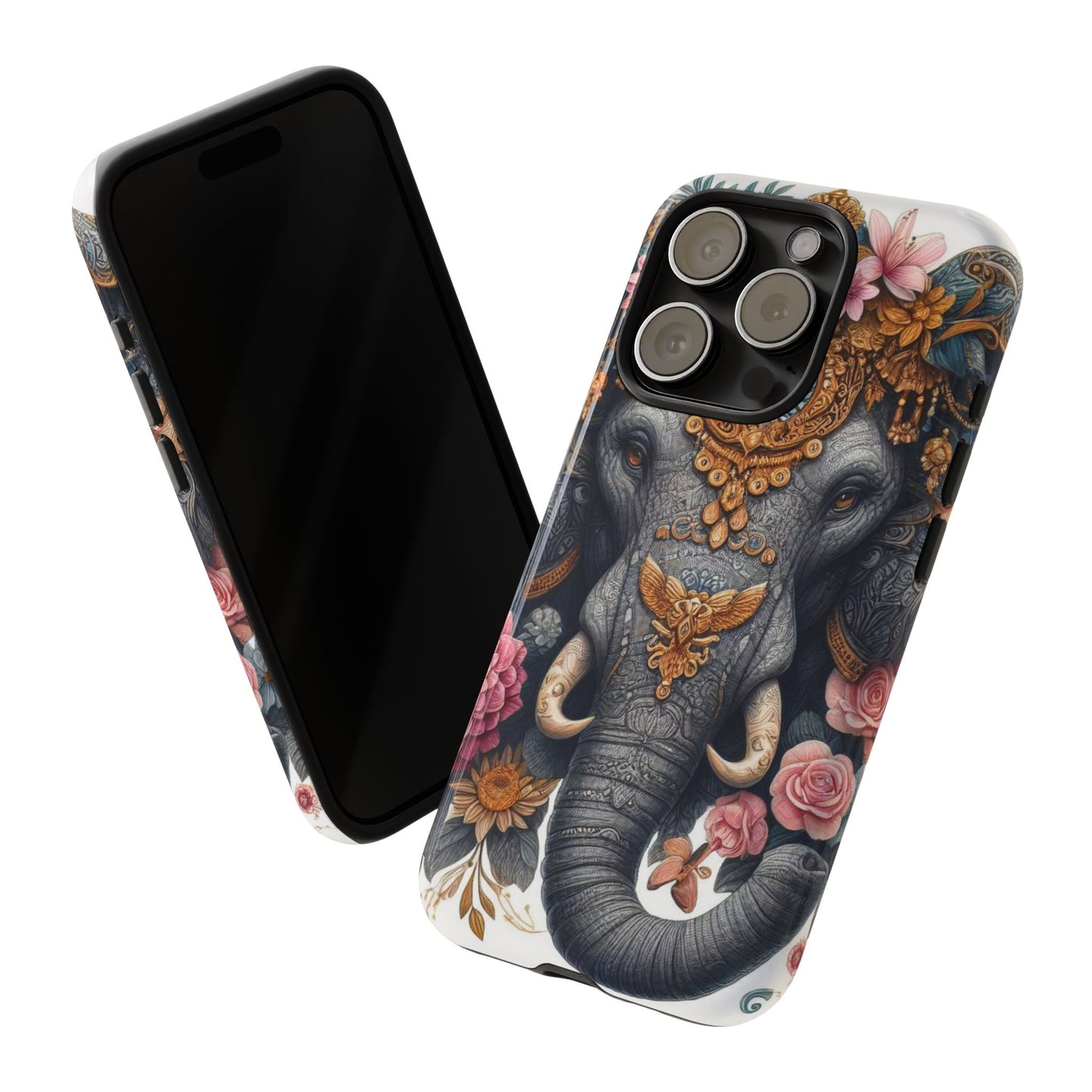 Golden Royal Elephant Mobile Cover – Luxurious Ornate Art
