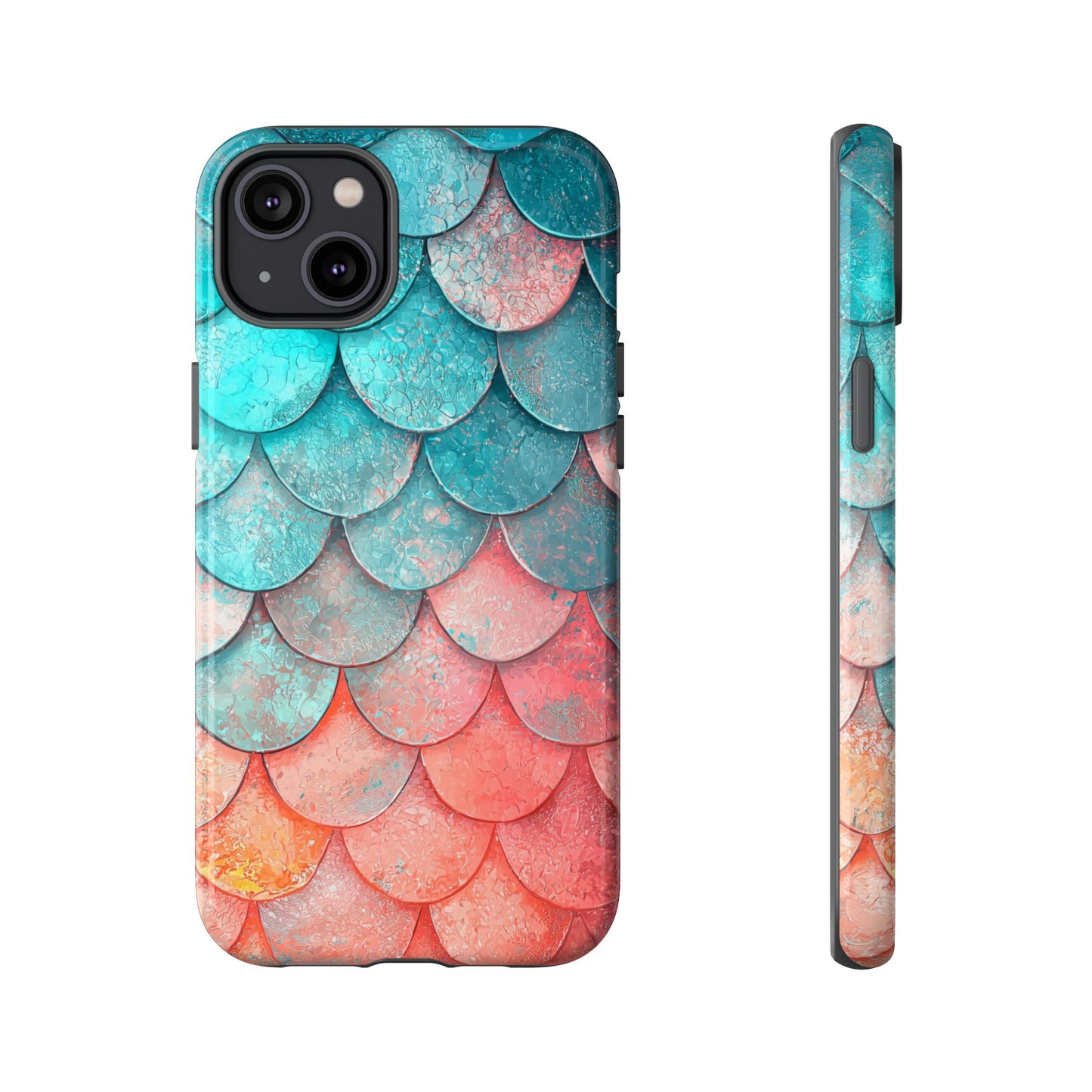 Serene Waves – Colorful Fish Scale Phone Case for iPhone, Pixel & Samsung