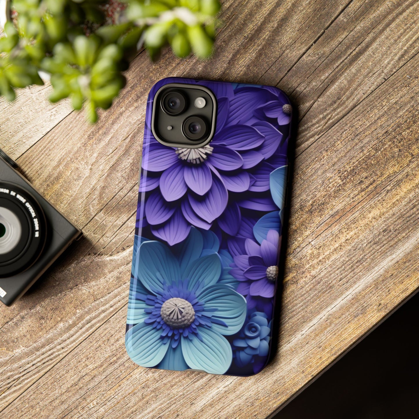 Royal Blue Floral Phone Case – Elegant & Luxurious Design