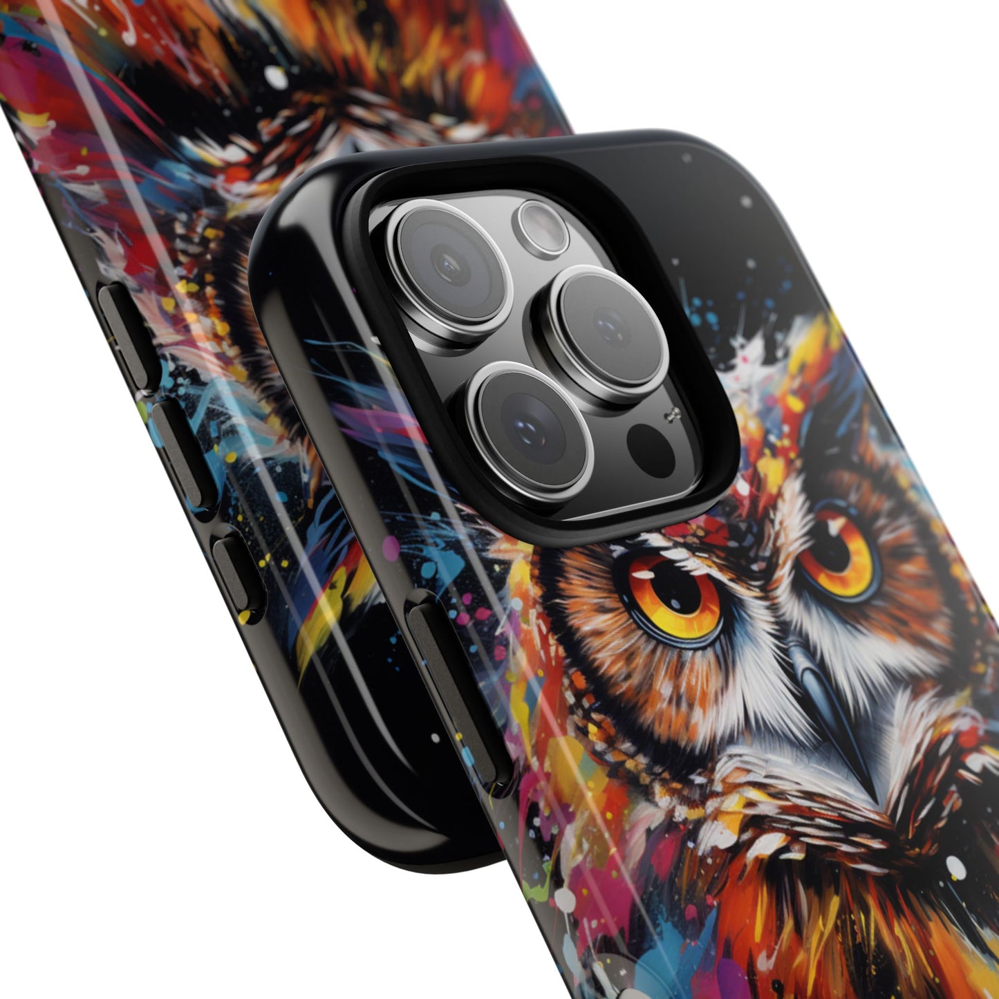 Colorful Owl Print Phone Case - iPhone, Samsung & Google Pixel Cover - Artistic Phone Case, Bird Lover Gift