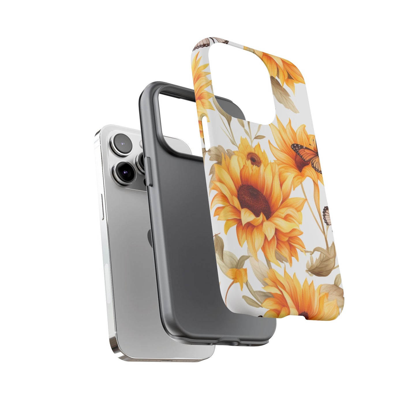 Sunflower & Butterfly Aesthetic Mobile Case – Bright & Nature-Inspired