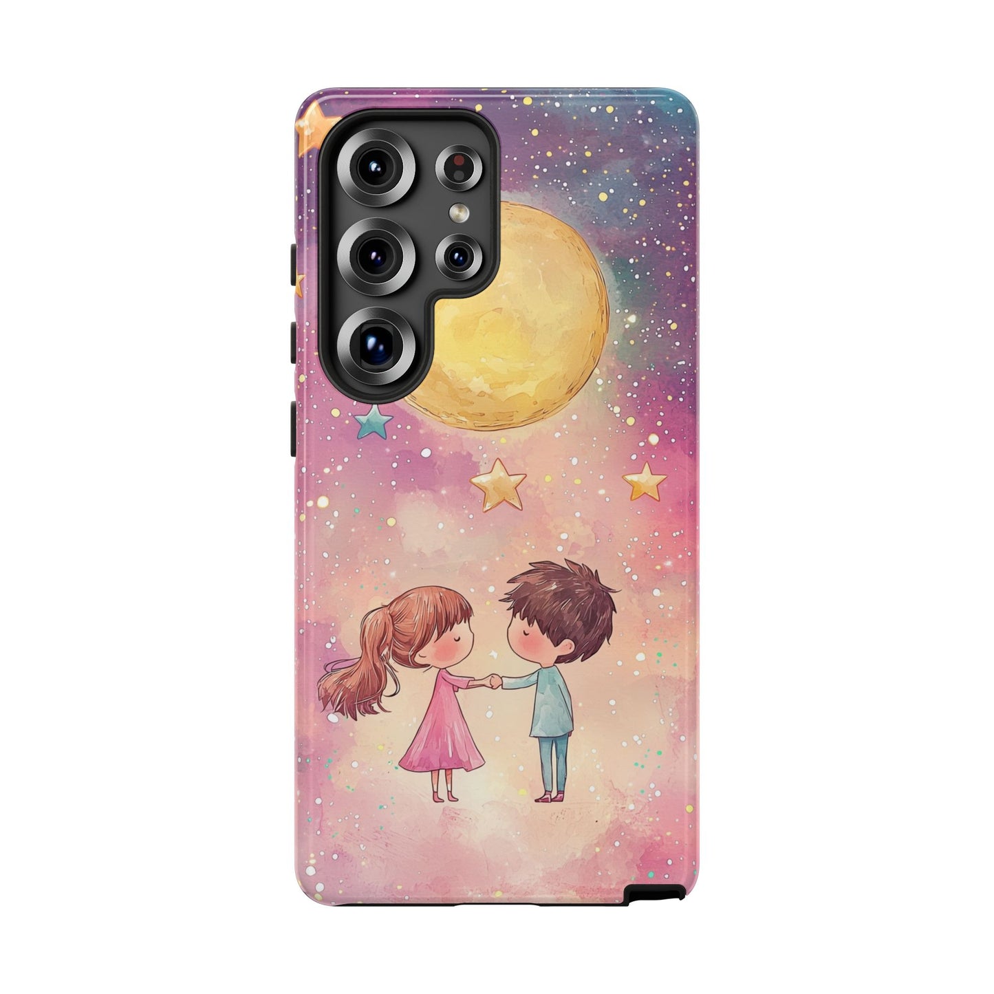 Cosmic Love: Anime Starry Night Phone Case for iPhone, Samsung, Google Pixel