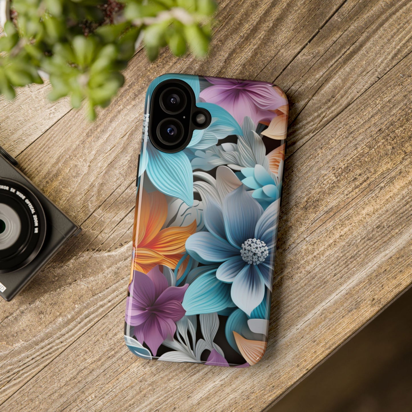Elegant 3D Floral Bloom Mobile Case – Vivid & Artistic