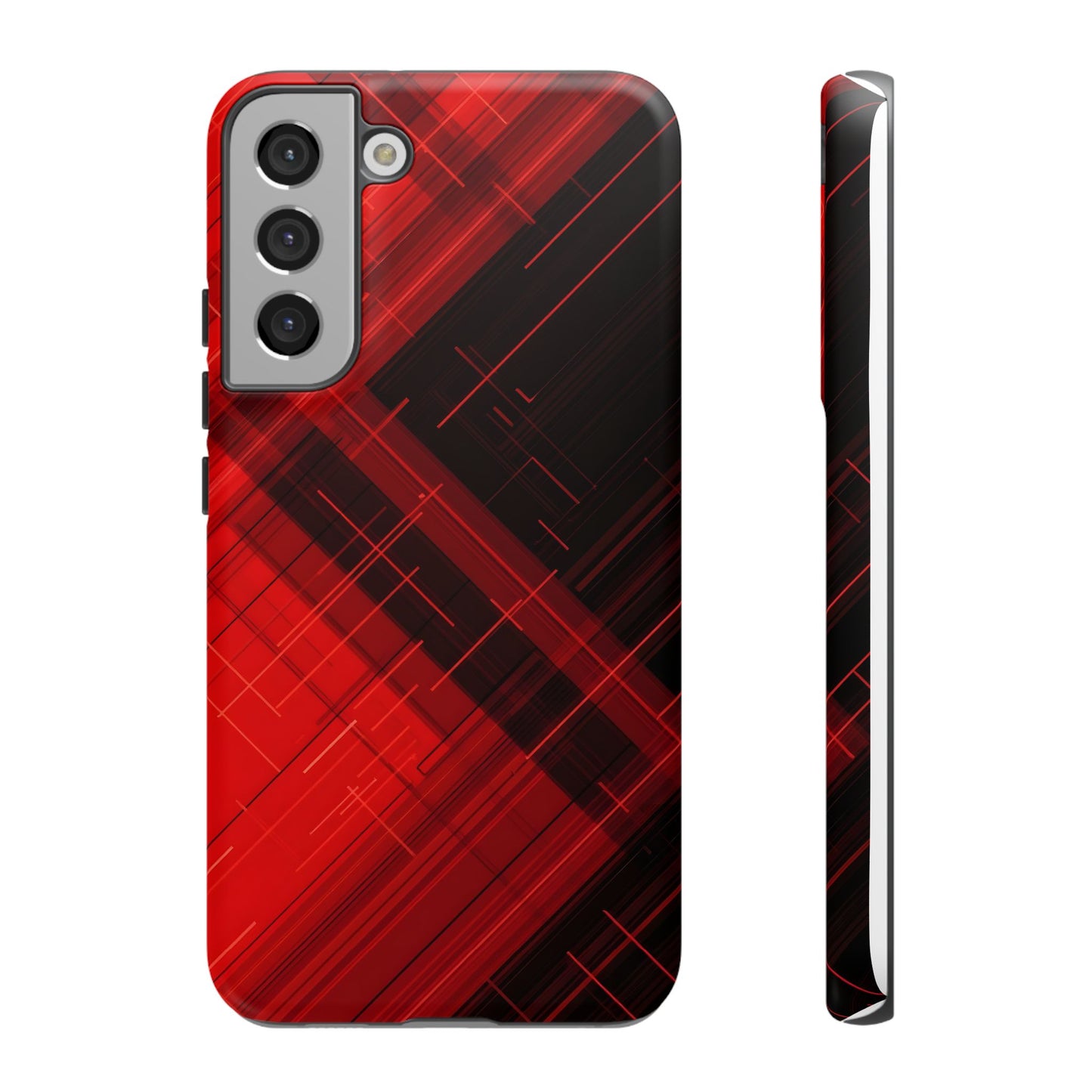 Abstract Red and Black Geometric Pattern