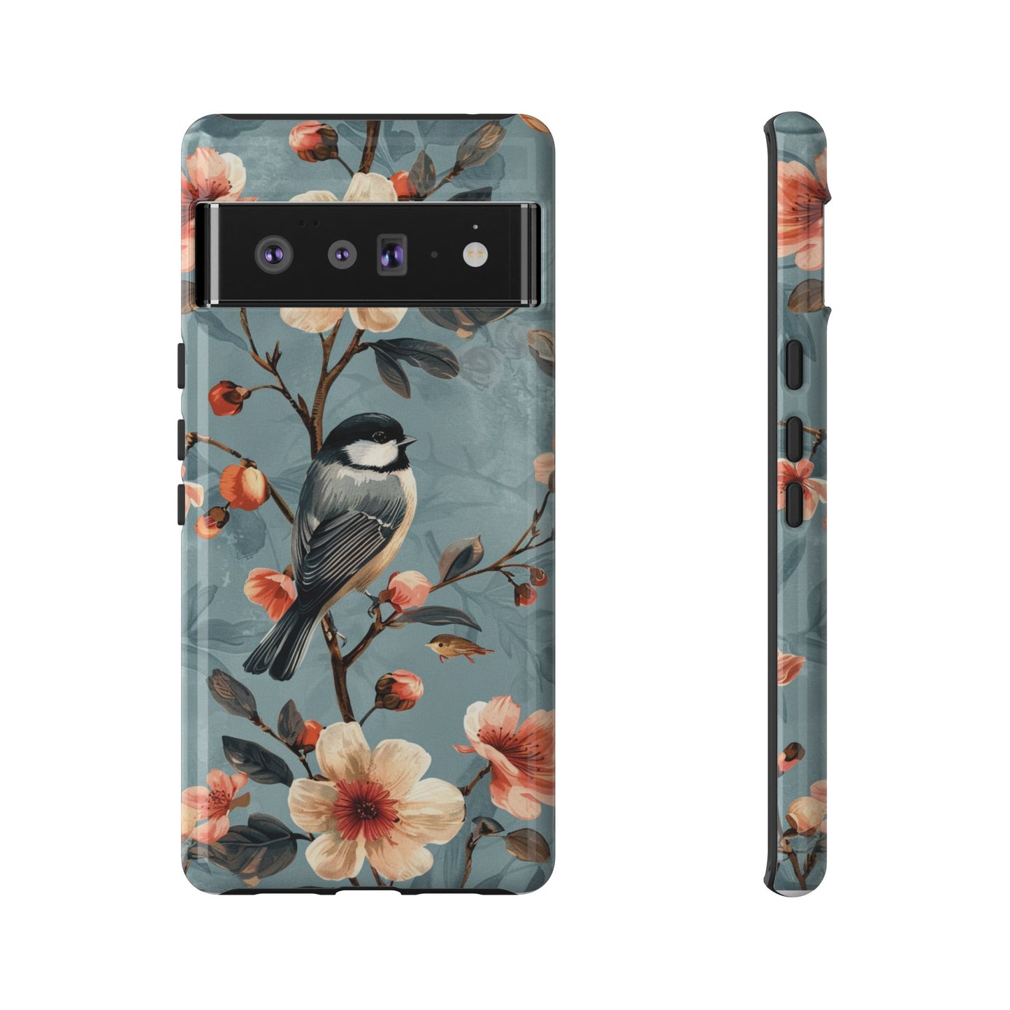 Floral Bird Phone Case - Elegant Nature-Inspired Cover for iPhone, Samsung & Google Pixel