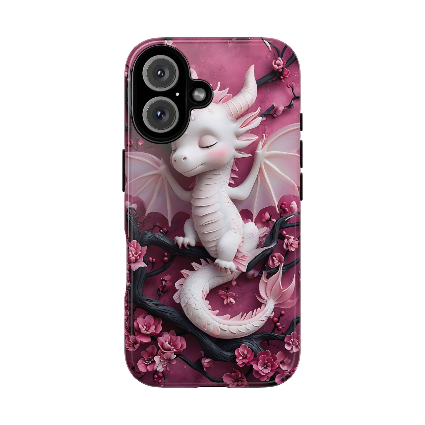Whimsical 3D Relief Artwork Of A Cute Dragon phone case design