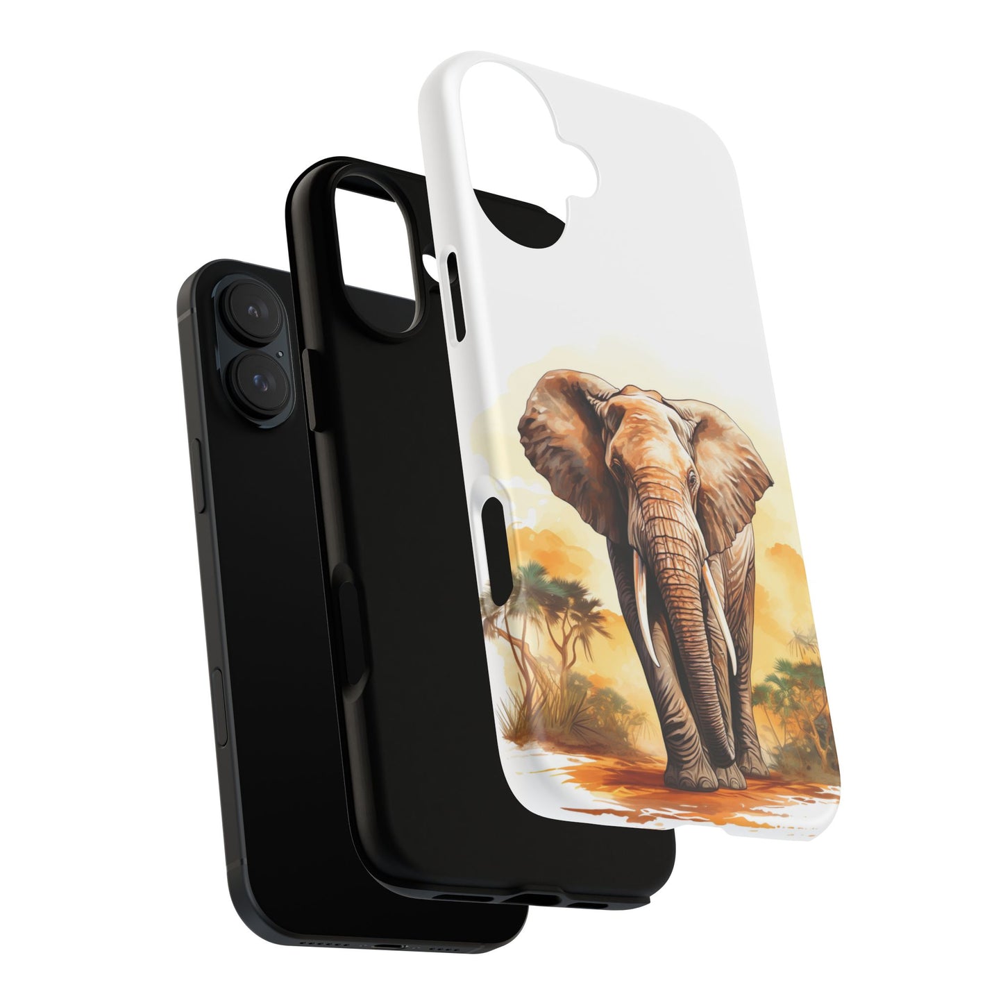 Safari Elephant Watercolor Mobile Cover – Majestic Wildlife Art
