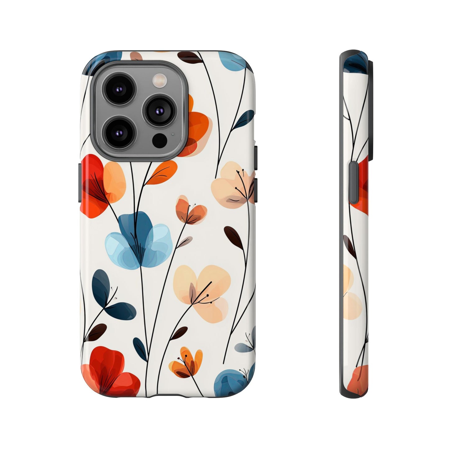 Colorful Floral Phone Case for iPhone, Samsung & Pixel | Bold Modern Botanical Print | Protective Matte Finish