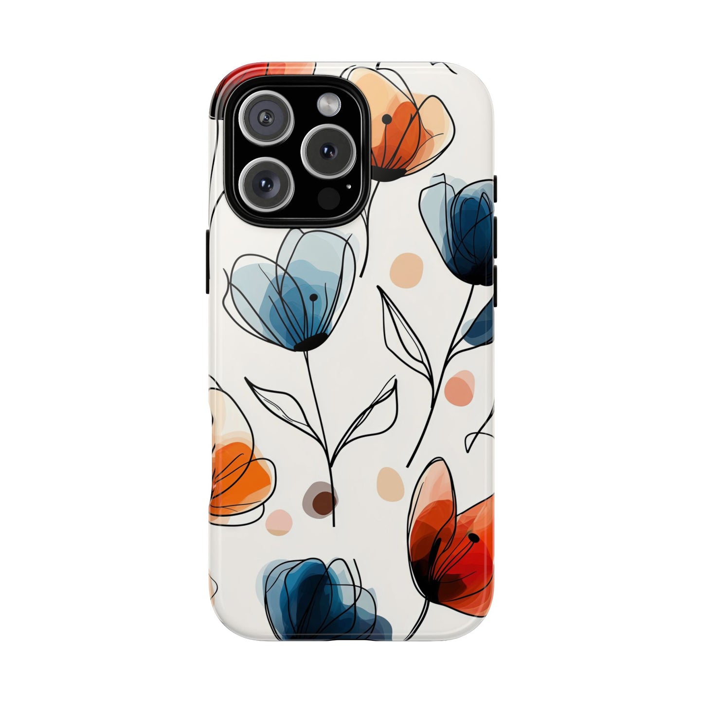 Minimal Floral Phone Case for iPhone, Samsung & Pixel | Watercolor Abstract Flower Print | Soft Matte Finish