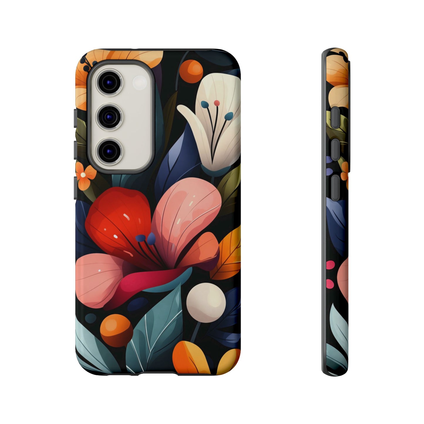 Midnight Bloom Floral Phone Case | Bold Botanical Art for iPhone, Pixel & Samsung