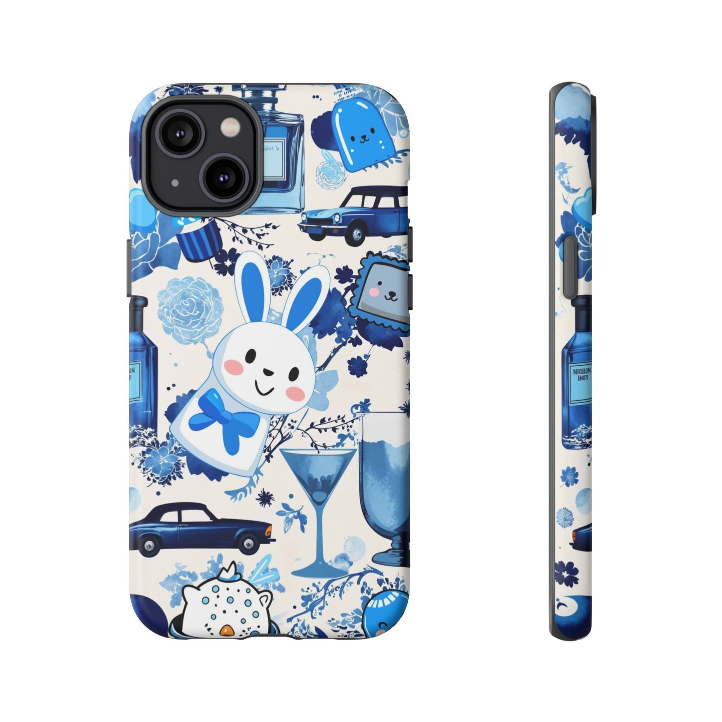 Blue Bunny & Car Themed Phone Case