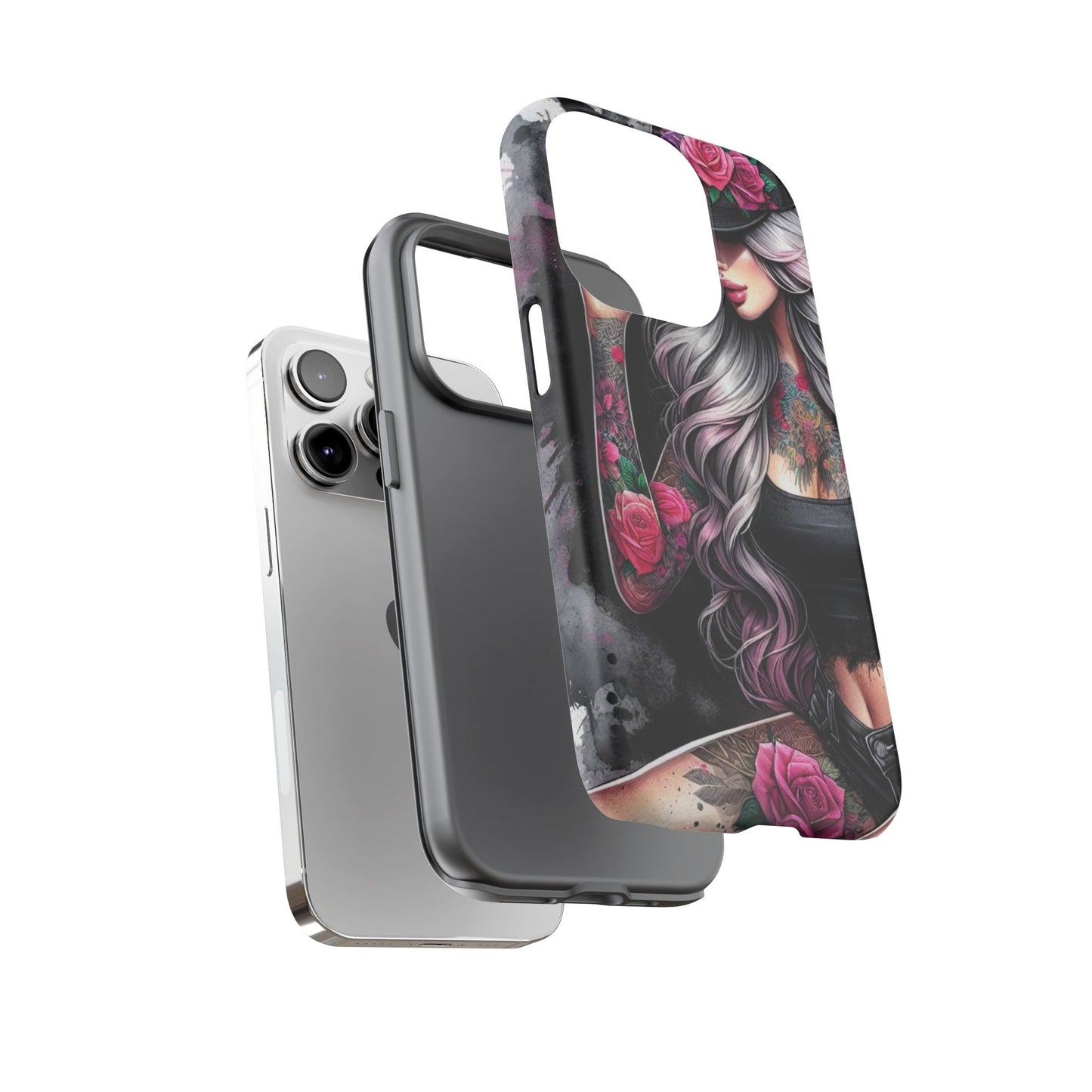 Ink & Roses – Edgy Floral Rebel Mobile Cover