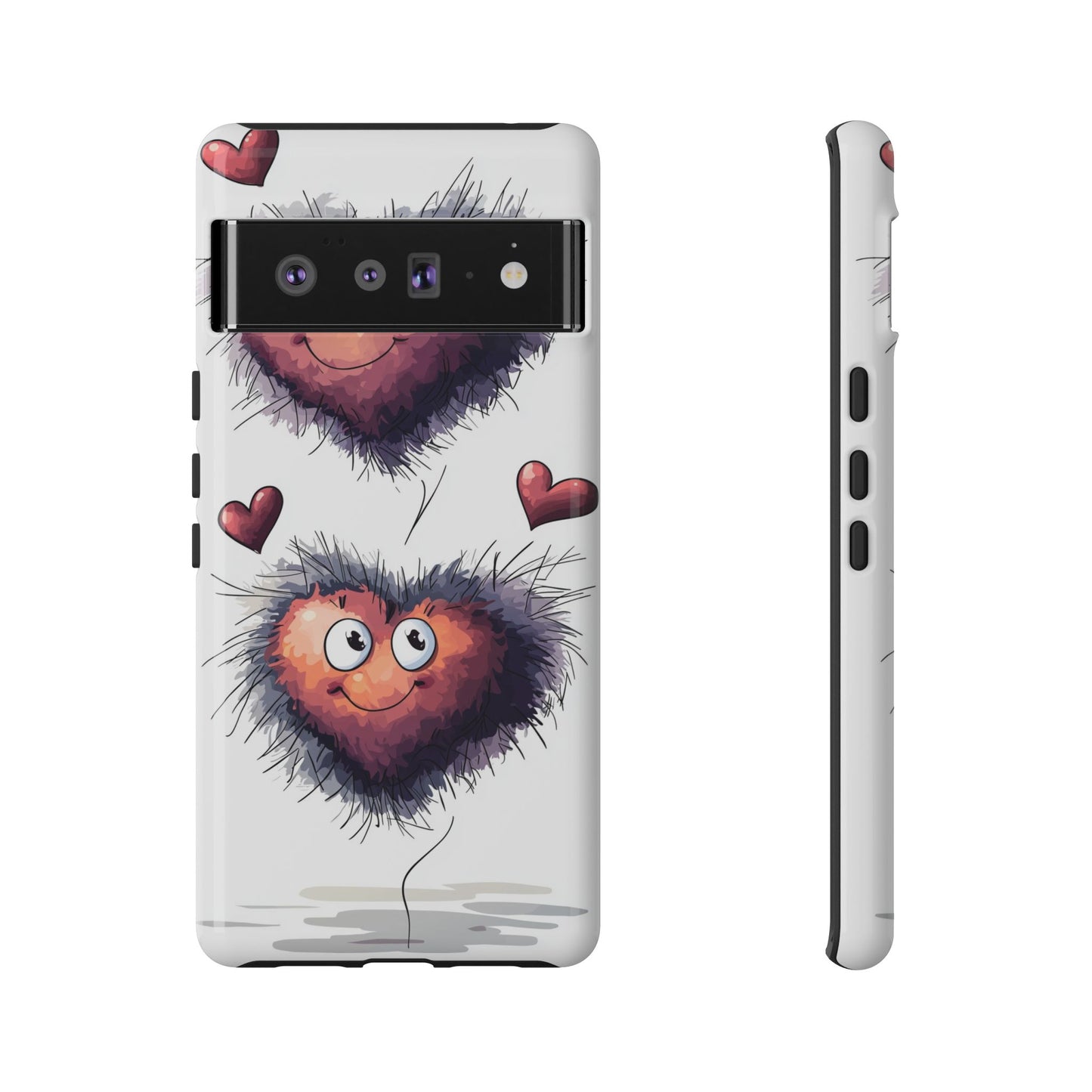 Fuzzy Love Hearts - Cute Anime Phone Case for iPhone, Samsung, Google Pixel